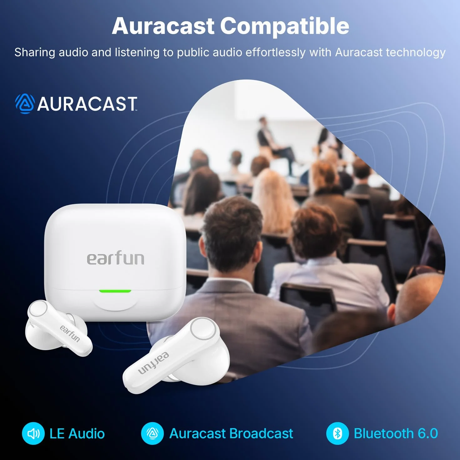 EarFun Air Pro 4+ słuchawki Bluetooth z redukcją szumów, hybrydowy system sterowników, Hi-Res Audio, aptX Lossless, LDAC, 6 Mik. AI połączeń, akumulator 54 godziny, multipoint, rozpoznawanie noszenia