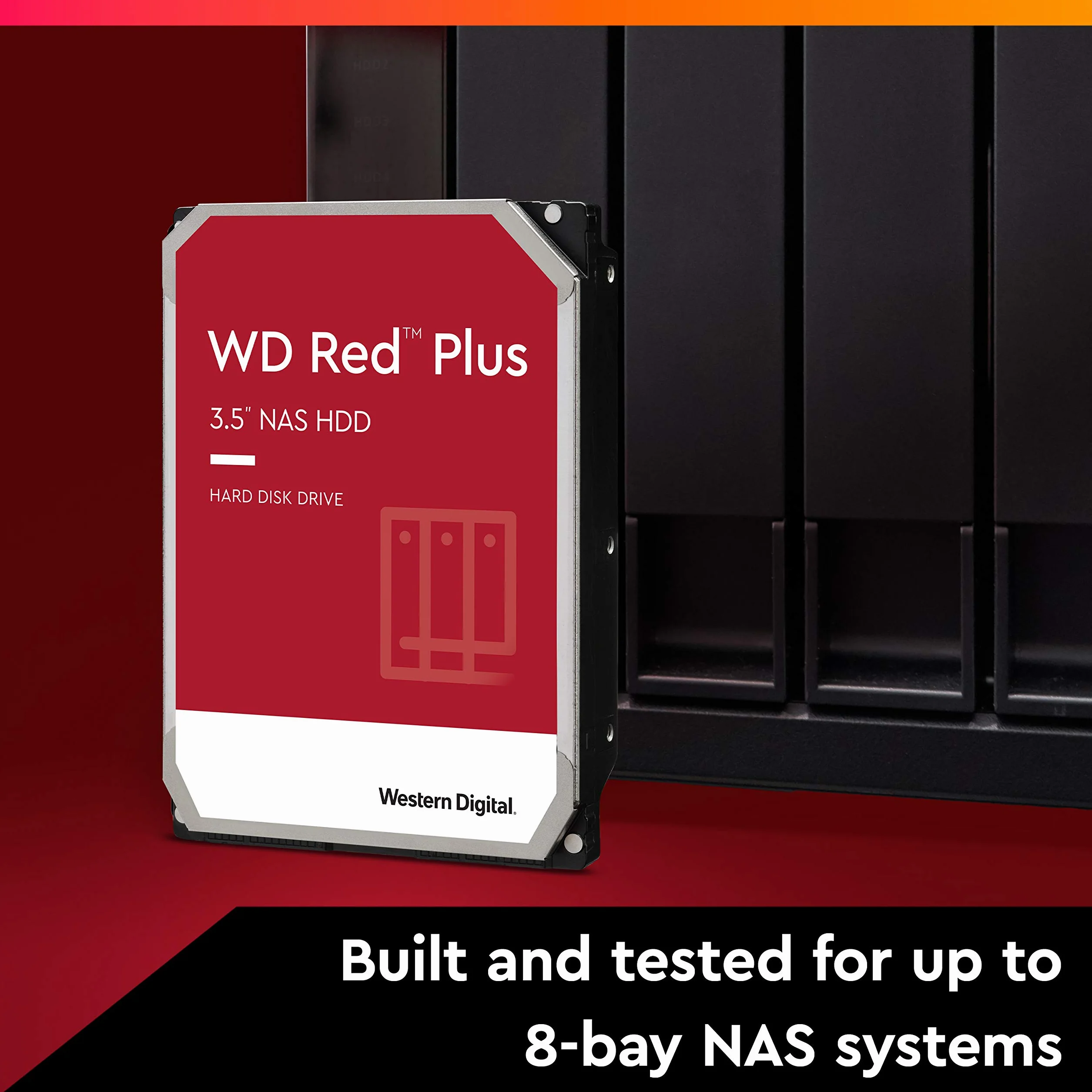 WD Red Plus 8TB wewnętrzny dysk twardy 3,5" NAS 5400 RPM SATA 6 Gb/s CMR 128MB Cache