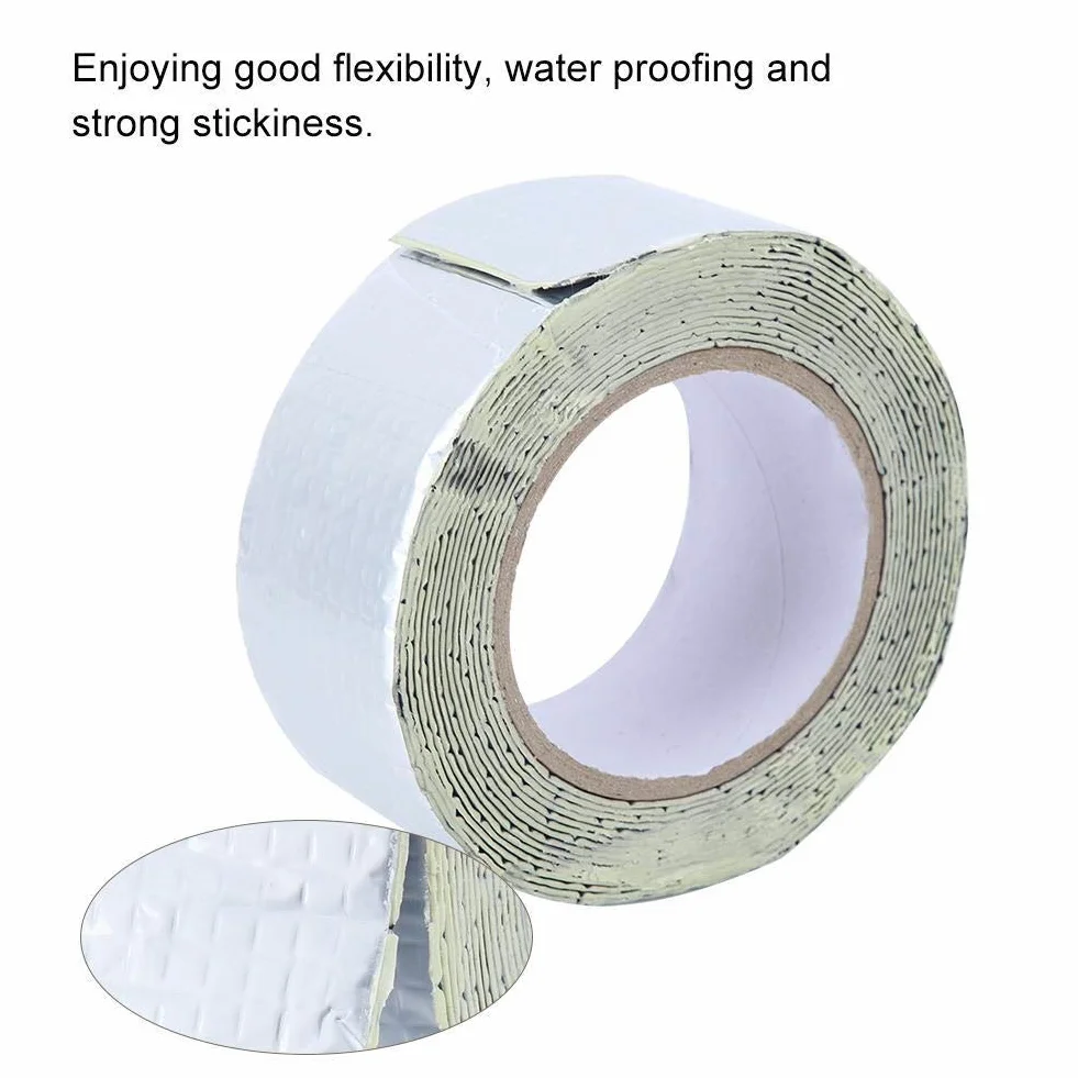 BUTYL TAPE - taśma naprawcza do rur odpływowych, wielofunkcyjna taśma wodoodporna z gumy butylowej do naprawy rur dachowych, 5 m 5 cm