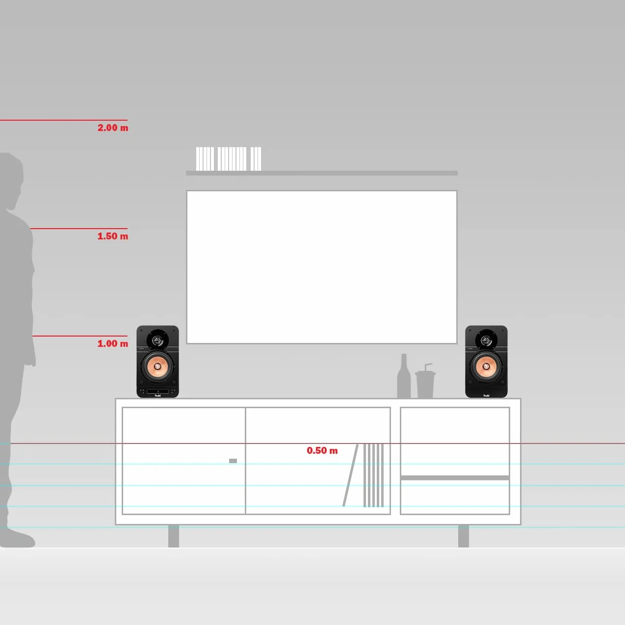 Teufel ULTIMA 25 Active kolumny głośnikowe aktywne, głośniki podstawkowe z radiem DAB+ i FM (para)