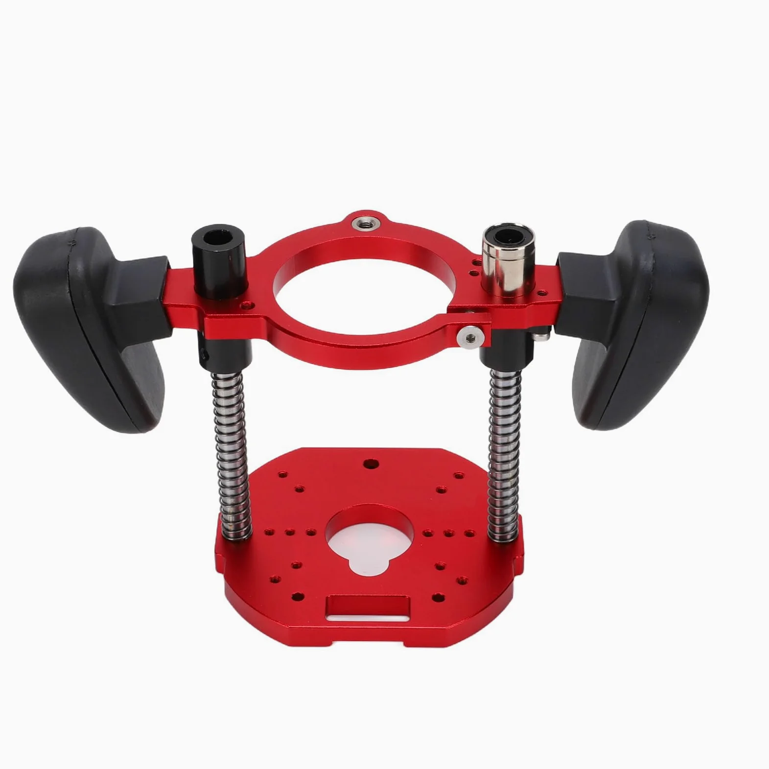 Asixxsix Ręczny System Podnoszenia Routera, Wytrzymały Metal | Mocowanie od 63,5 do 65 mm, skok 40 mm, otwór montażowy 62 x 70 mm, z uchwytem, ​​uniwersalne do obróbki drewna