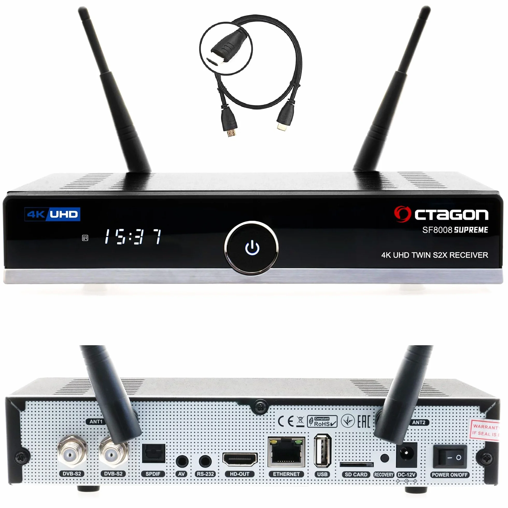 OCTAGON SF8008 UHD 4K Supreme Twin odbiornik satelitarny DVB-S2X E2 Linux Define OS