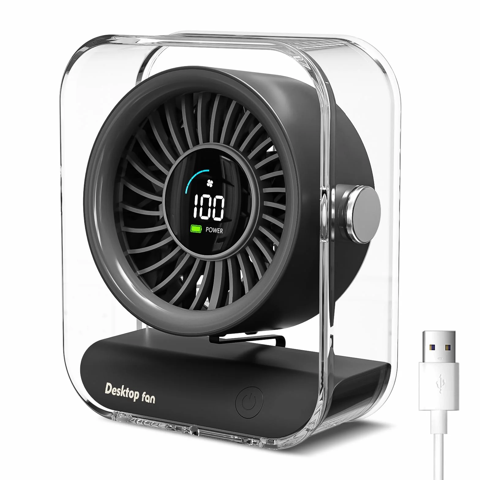 Wentylator stołowy,wentylator USB, cichy, przenośny wentylator akrylowy, gwarancja,mocny, znakomity wentylator, mini wentylator stołowy, obrót o 60°, wentylator biurkowy na biurko, do domu, do biura
