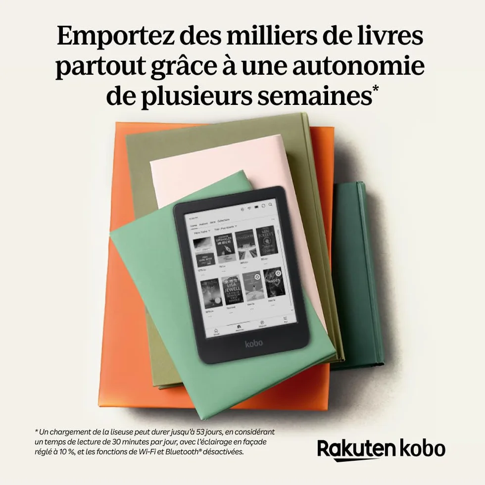 Kobo Jasny BW | eReader | 16" bezdotykowy ekran dotykowy z ComfortLight Pro | Dark Mode Option | Audiobooks | Wodoodporny | 16 GB of Storage | czarny