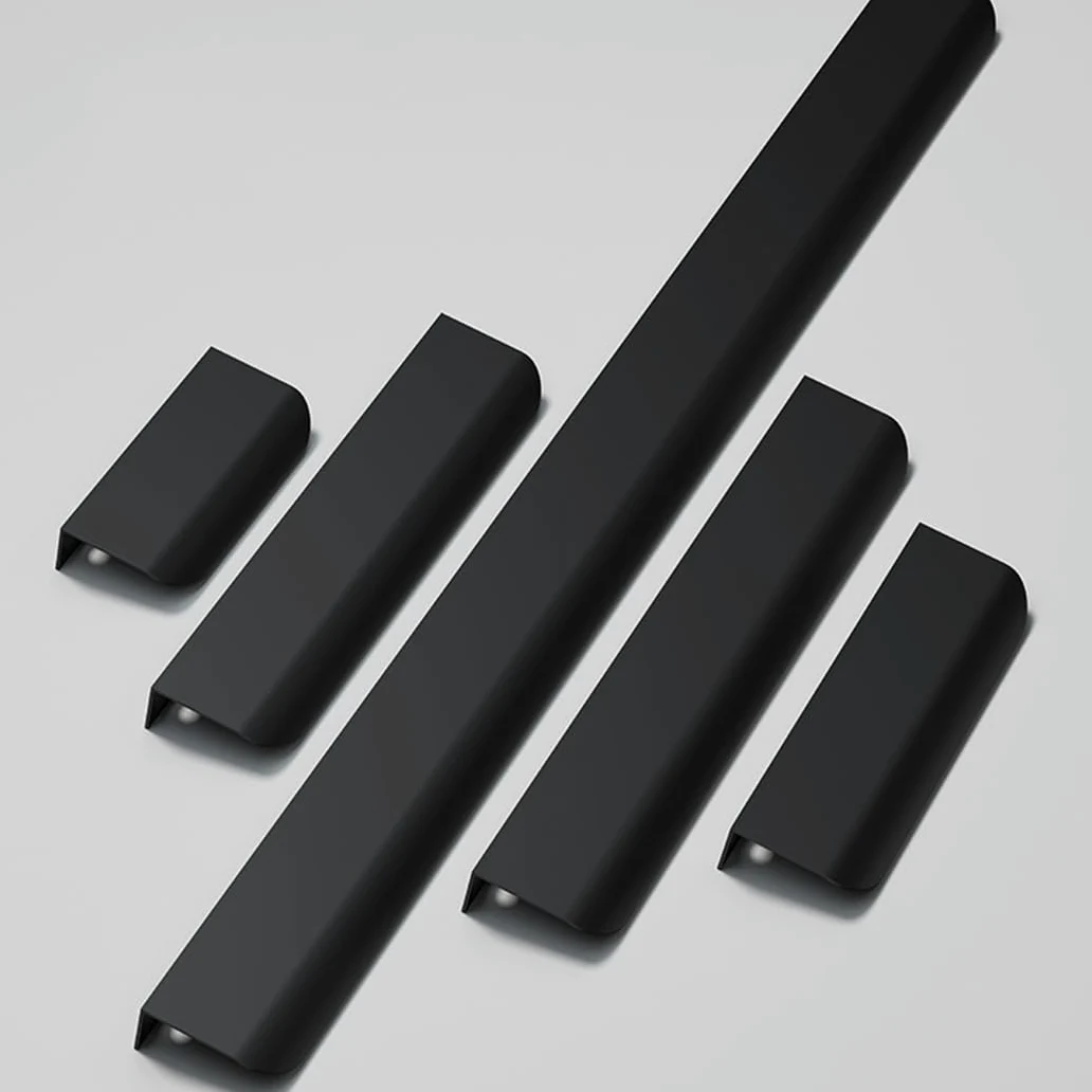 Uchwyty do szafek kuchennych, uchwyty na palec, Ukryte uchwyty Niewidoczny uchwyt ze stopu aluminium Szafka ze szczotkowanego złota 2 sztuki(Hole distance 160mm)