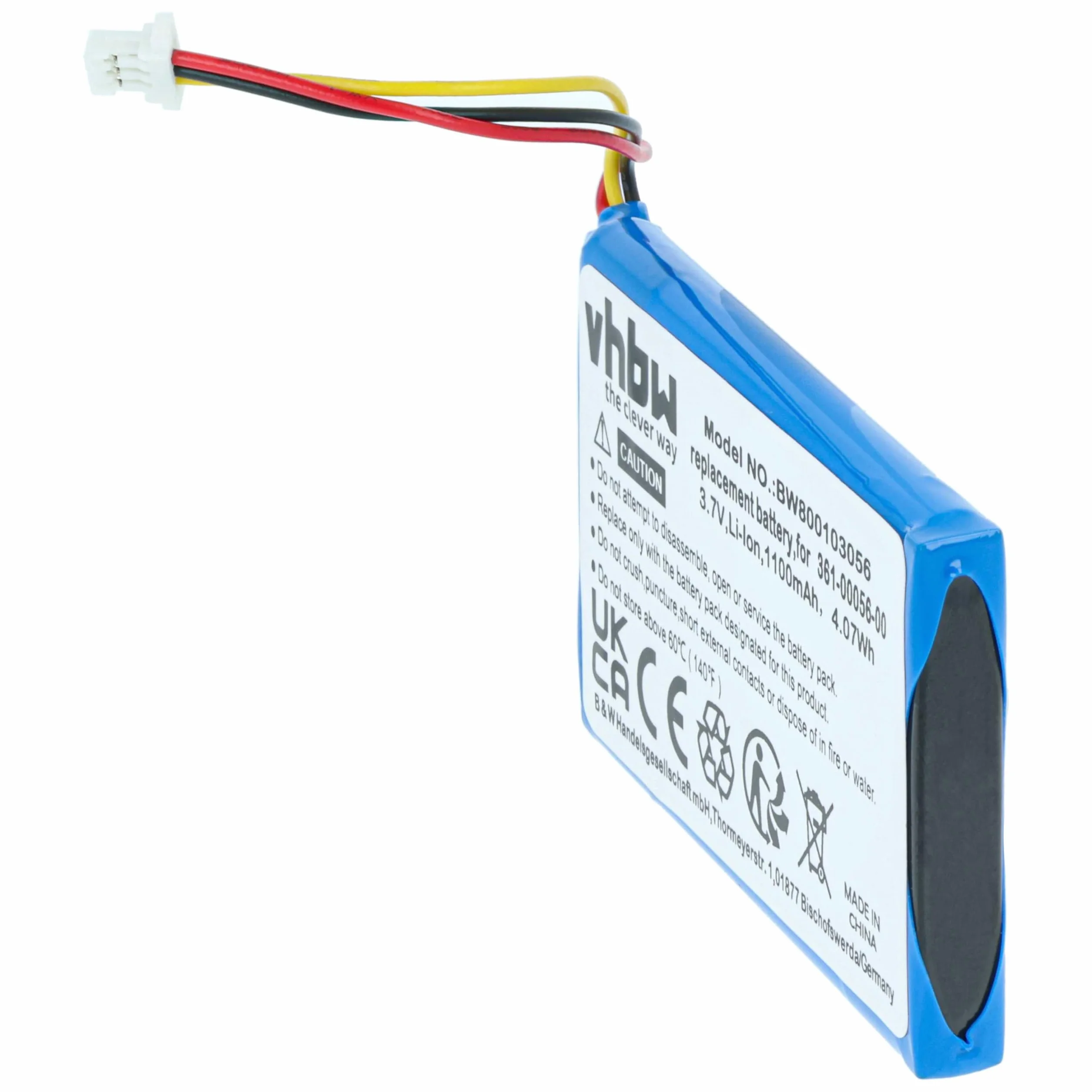 vhbw Bateria kompatybilna z nawigacją Mitac Mio Spirit 8500 LM GPS 1100 mAh 3,7 V litowo-jonowa