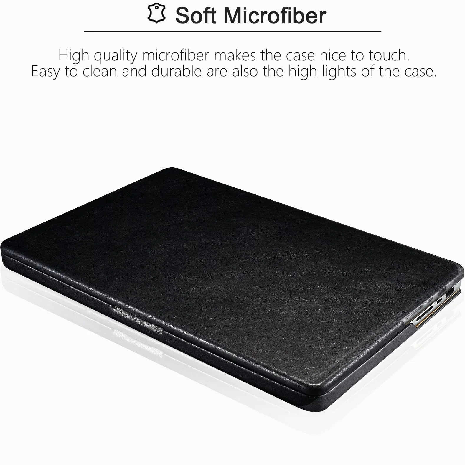Etui do MacBooka Air 13,6" M5 M4 M3 M2 2026 2025 2024 2022 A3449 A3240 A3113 A2418, ICARER Premium Leather Ultra Slim Protective Case Cover Shell for Apple MacBook Air 13.6 M5 M4 M3 M2 (Czarny)