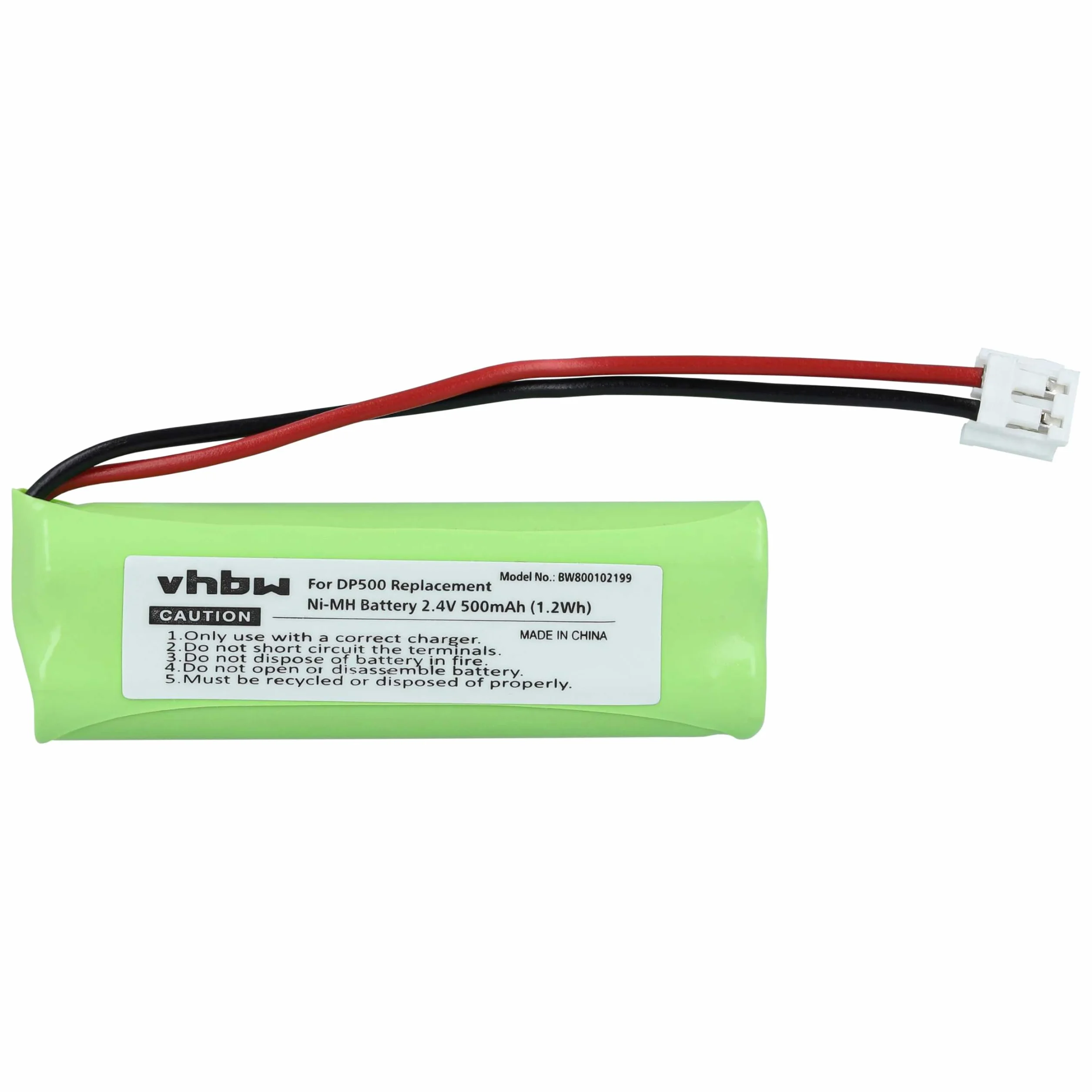 vhbw 2 x akumulator Ni-MH 500 mAh (2,4 V) kompatybilny z telefonem stacjonarnym Medion MD83242, MD83282 zastępuje VT50AAAALH2BMJZ, GP1010, GPHC05RN01.