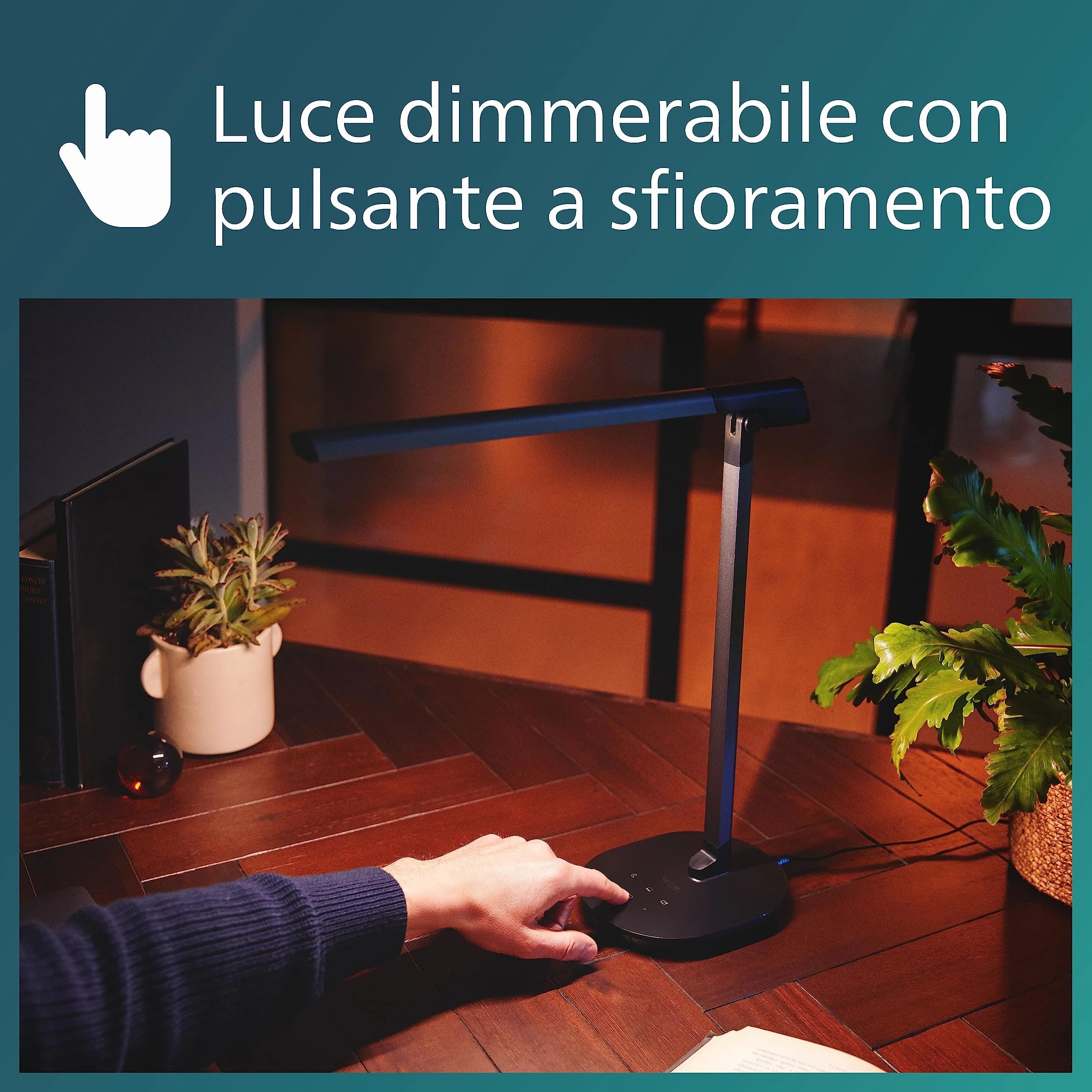 Philips LED Lampka biurkowa Performance Sword DSK610, 14 W, 2700-6500 K, szara, możliwość przyciemniania