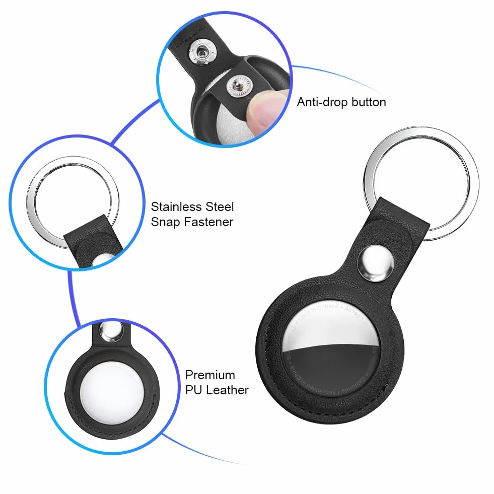 AXFEE Skórzane etui ochronne AirTag PU na klucze do Apple AirTag