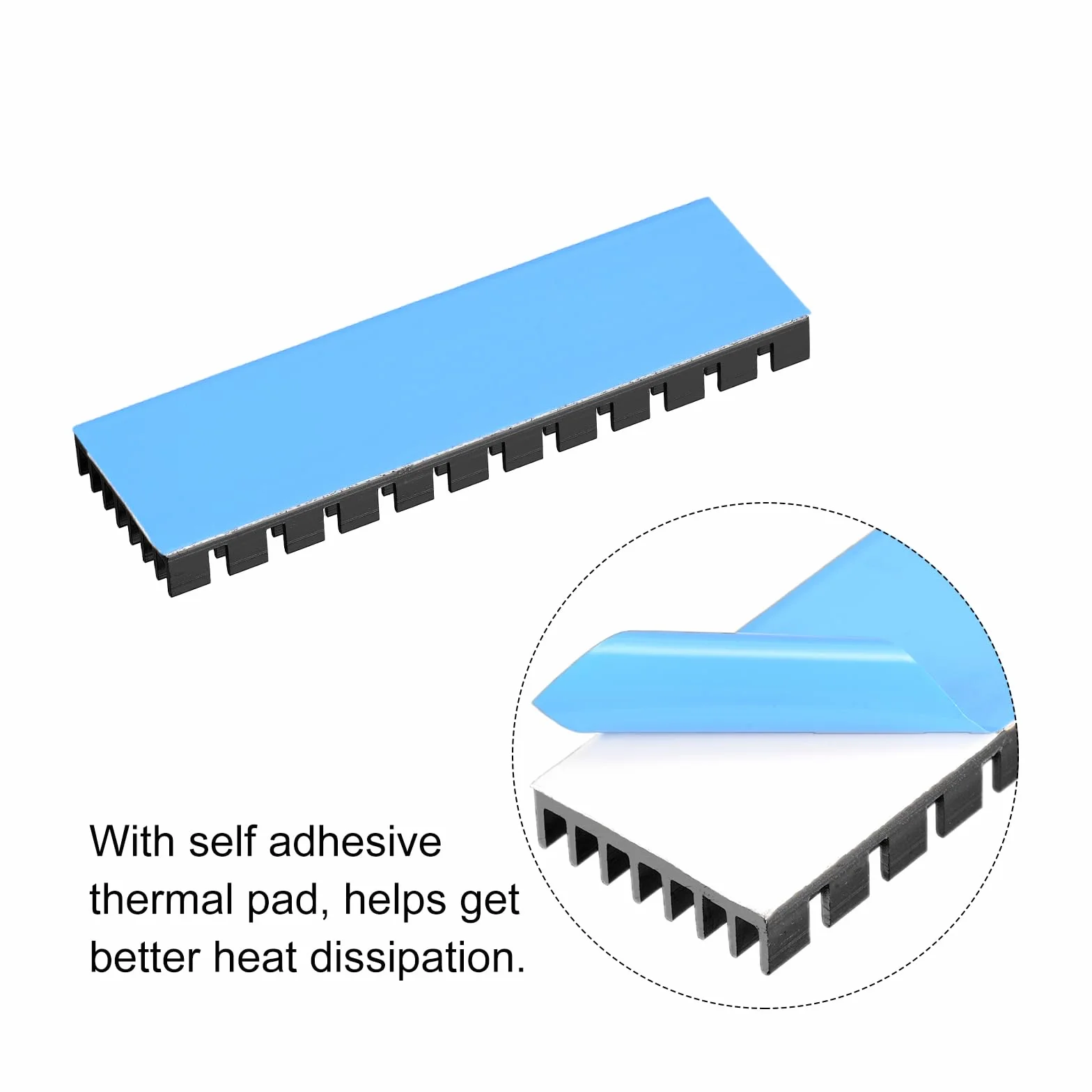 QUARKZMAN Radiator M.2 2280 NVMe SSD Aluminiowy 70 x 22 x 6 mm Czarny