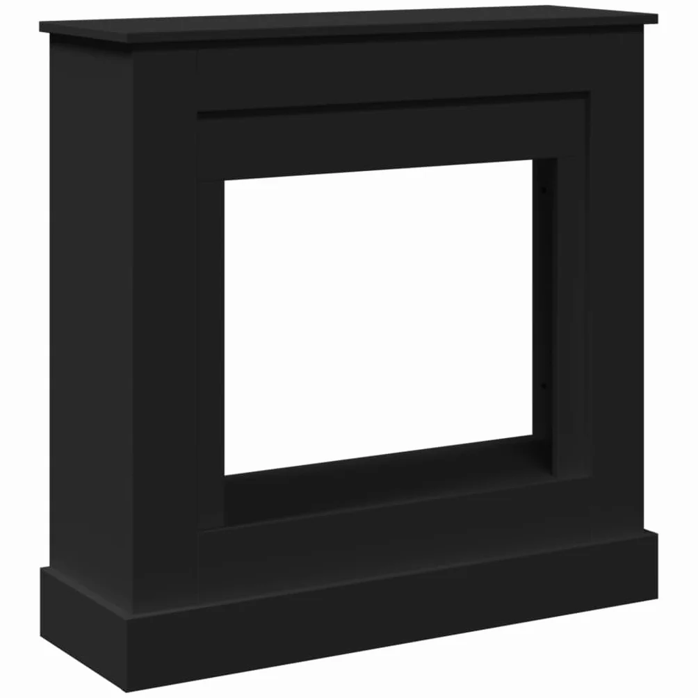 vidaXL Obudowa kominka, czarna, 90x30x90 cm, materiał drewnopochodny, obudowy kominków, rama kominka, zabudowa kominka, kominek, gzyms do kominka