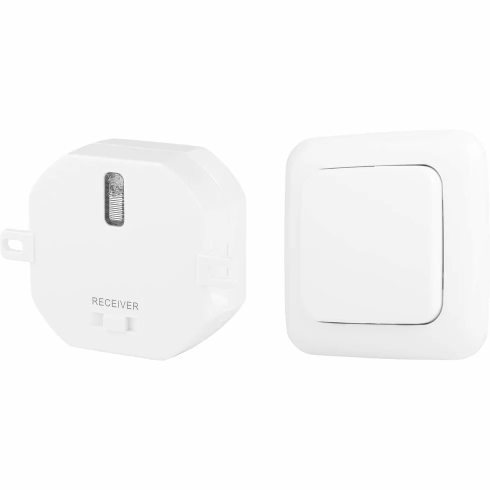 Smartwares Plug & Connect Home Kit do bezprzewodowego oświetlenia do 1000 W – moduł do zabudowy i przełącznik, biały, SH4-99564