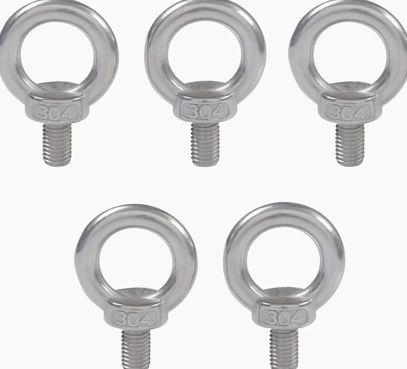 5 szt. śrub oczkowych ze stali nierdzewnej, nakrętka oczkowa M8 do sprzętu Living Lifting i Engineering Lifting Equipment, M8×150 mm(M8x200mm)