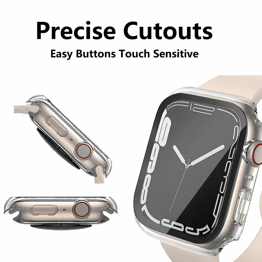 Twarde etui Apple Watch Series 11 10 46 mm, hartowane szkło, pełne pokrycie, matowe x 2