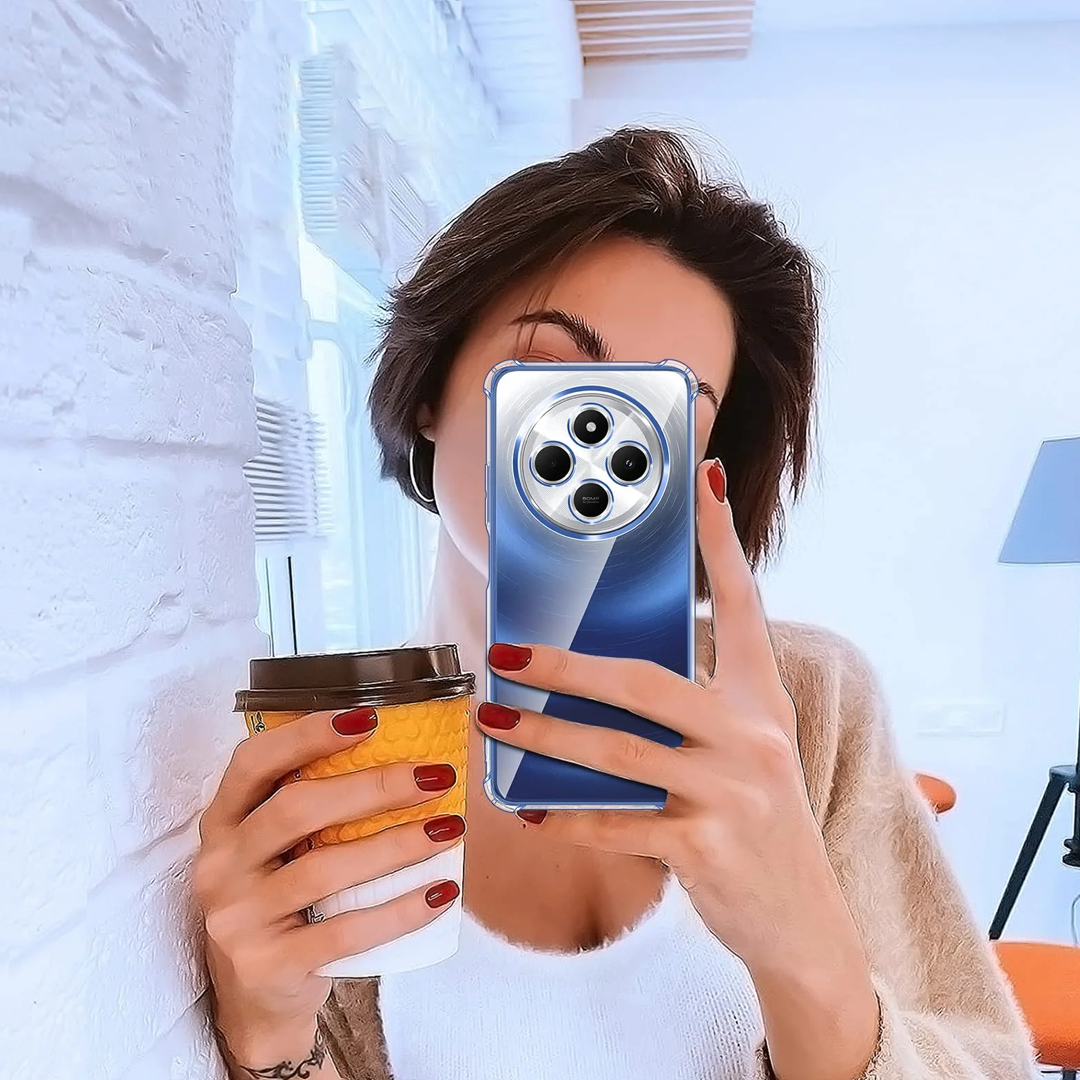 iVoler Etui 4 w 1 do Xiaomi Redmi 14C 4G Poco C75 z 3 szkłami hartowanymi przezroczysta odporna na wstrząsy obudowa silikonowa TPU