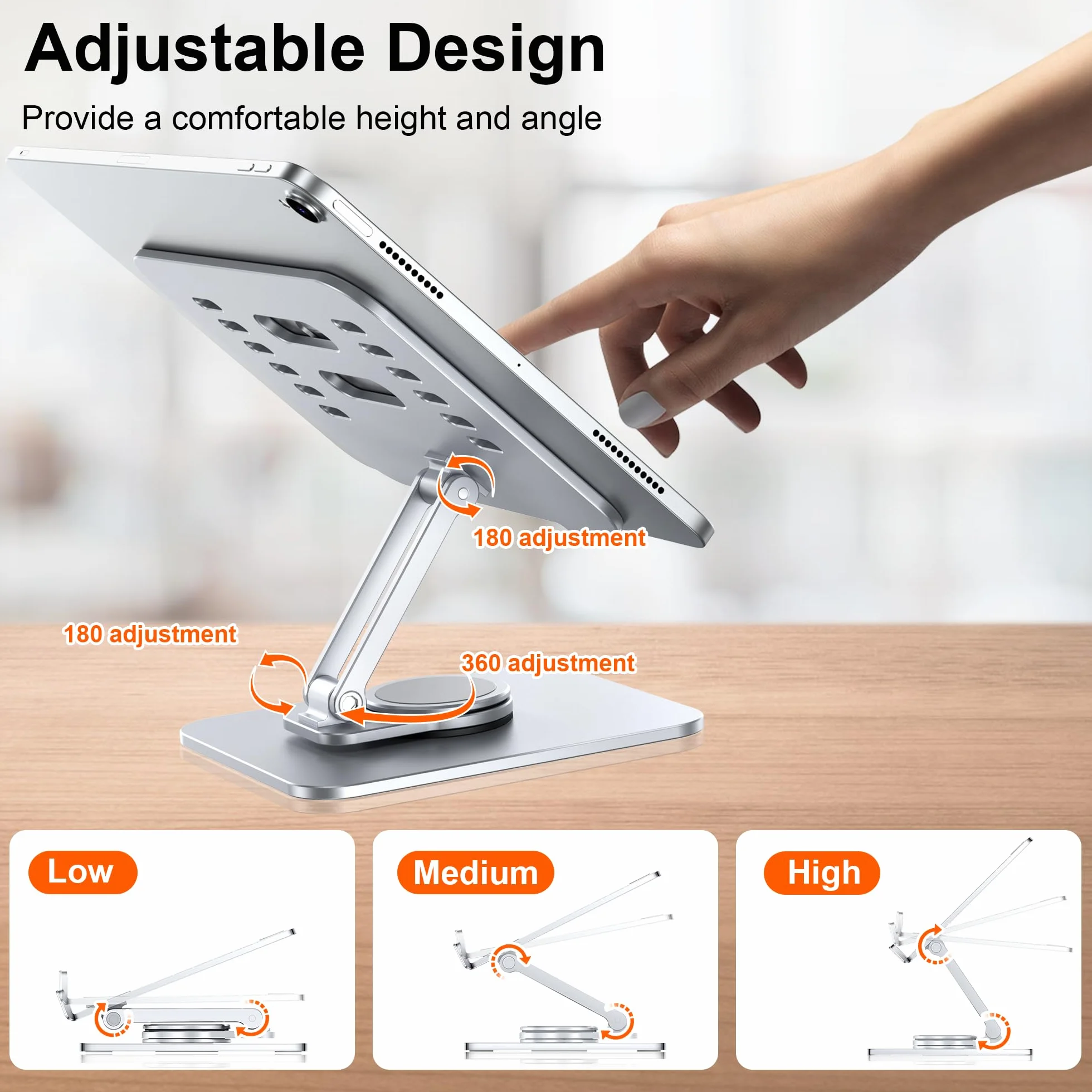 Stojak na tablet obracany 360° składany na biurko kompatybilny z iPad Pro 10,5 11 12,9 Air Mini 2 3 4 5 6 Samsung Tab 4-13"