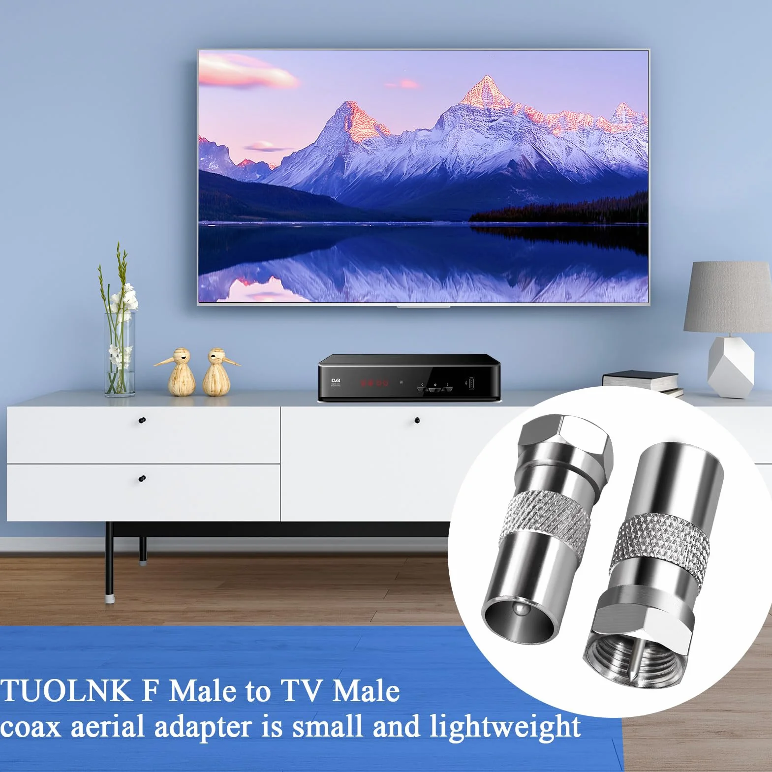 TUOLNK Adapter anteny TV F męski na męski złącze koncentryczne do kabla koncentrycznego