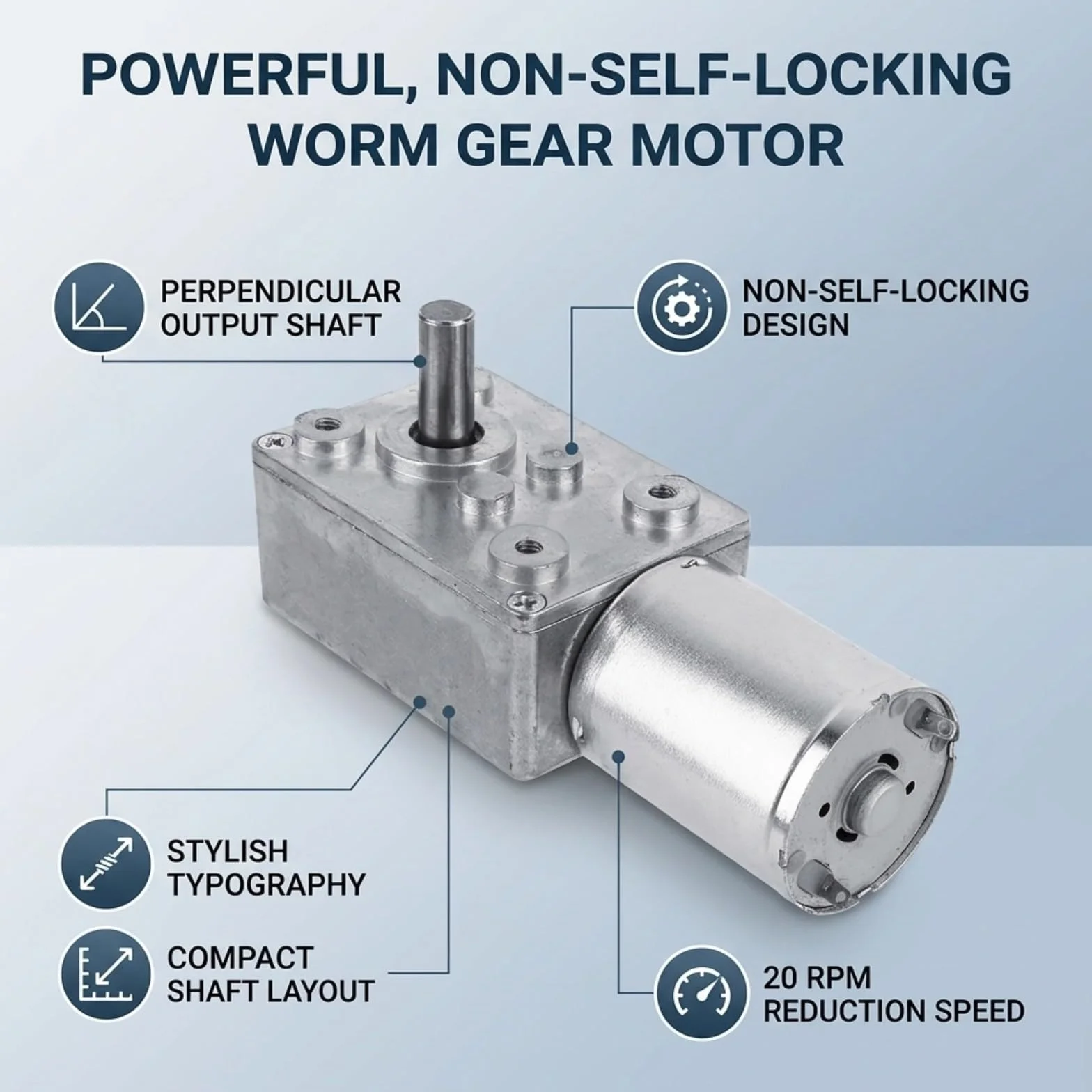 Reversible High Torque Getriebemotor DC 12V Reduktion Motor CW/CCW(20RPM)