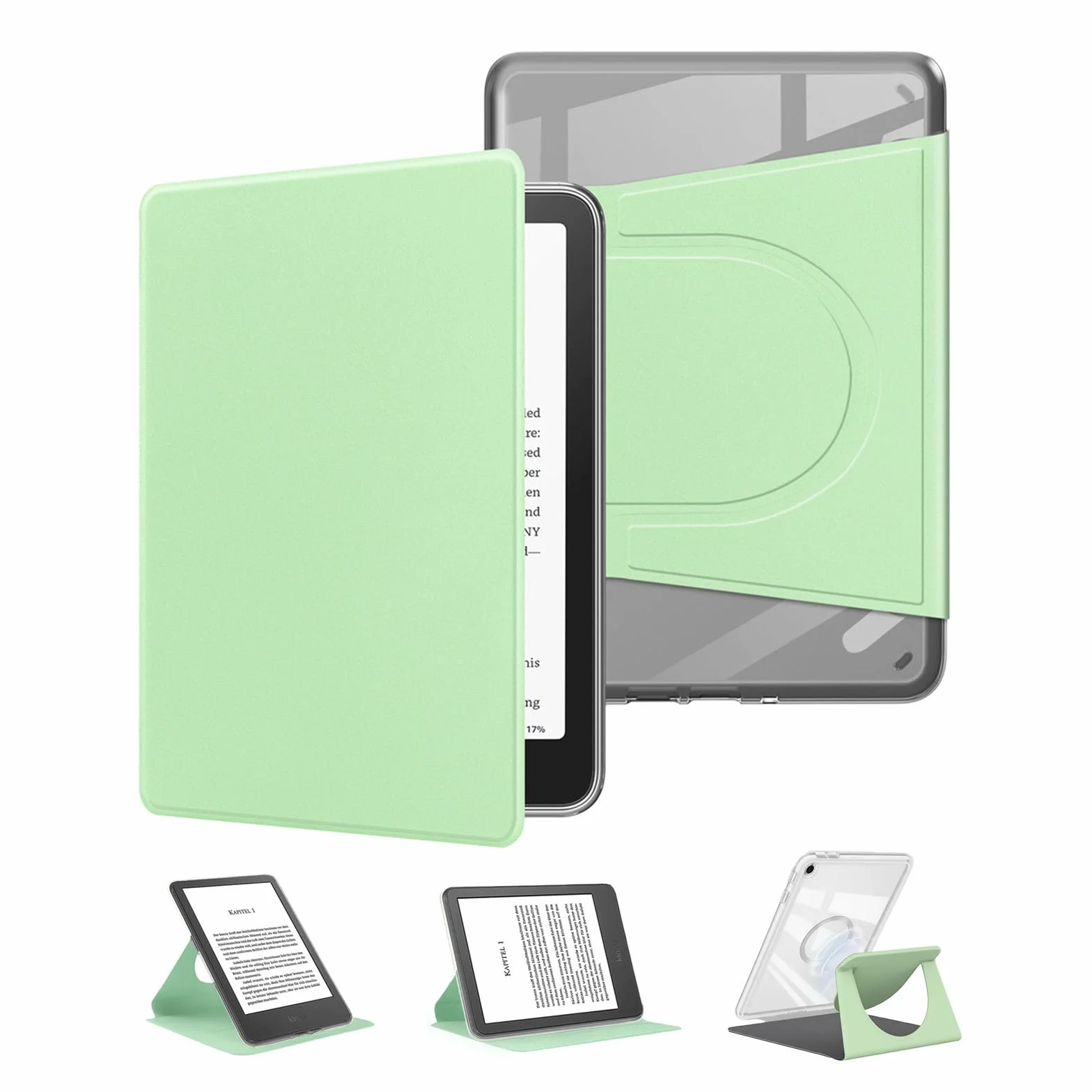 Etui do Kindle Paperwhite 12. generacji 2025/2024, obracane o 360°, magnetyczne, Auto Sleep Wake (zielona)