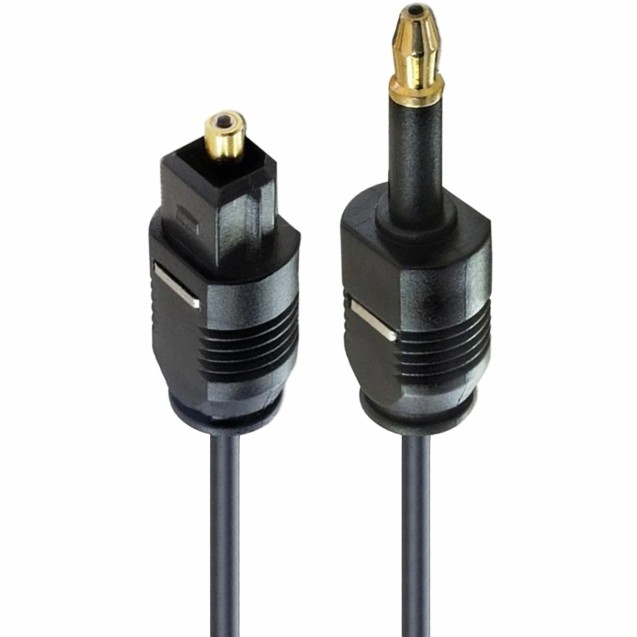 PremiumCord Optyczny Kabel Audio Mini Toslink 3,5mm Na Toslink 2m, Męski Na Męski, Cyfrowy Kabel do Zestawu Stereo Hifi Sounbar Tv, HQ Audio, Pozłacany, Kolor Czarny 2 m