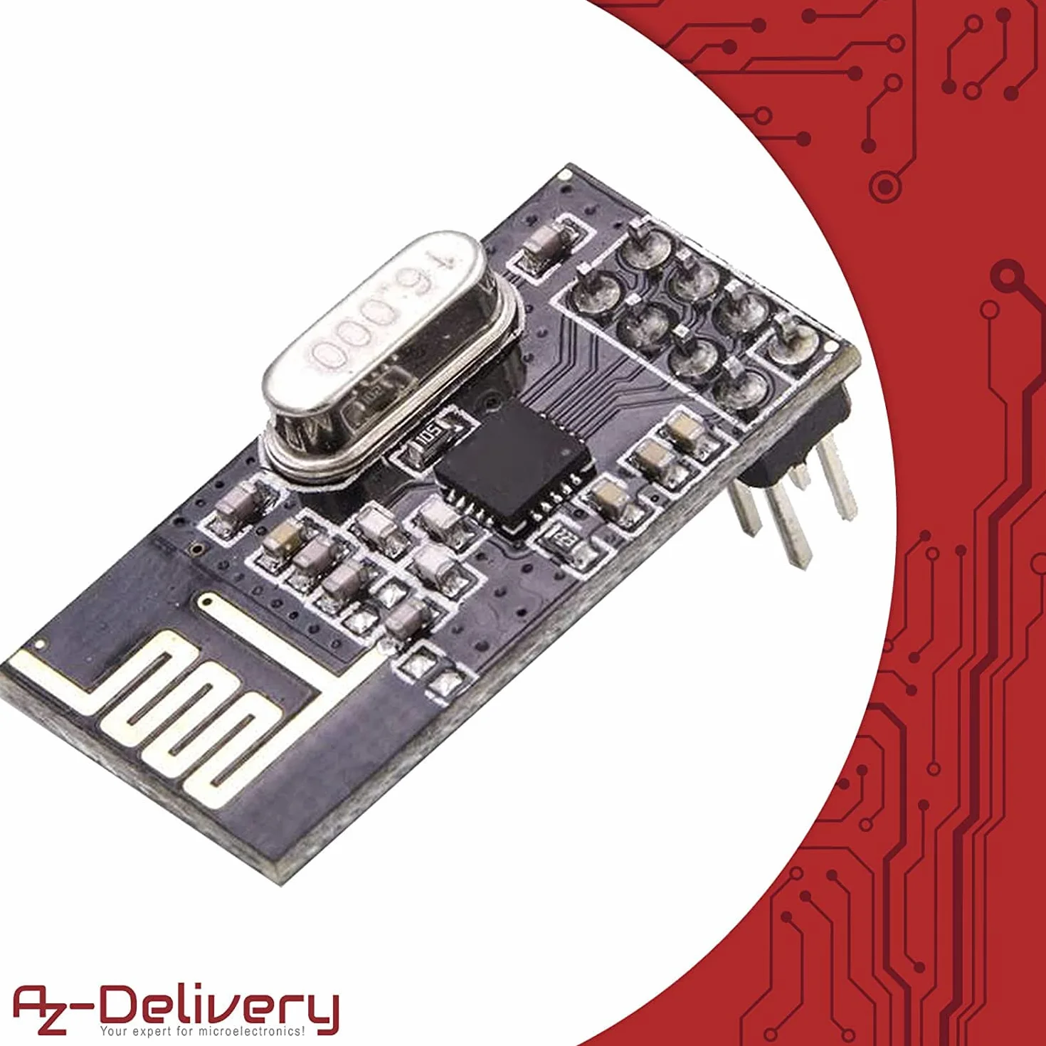 AZDelivery NRF24L01 2,4 GHz Moduł bezprzewodowy kompatybilny z Arduino Raspberry Pi