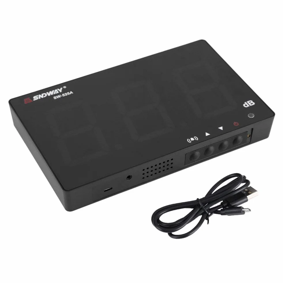 Wall-mounted Sound Decibel Meter,Fast Responding Real Time Monitoring 9.6 Inch LCD Digital Display Environmental Noise Volume Meter 30~130dB