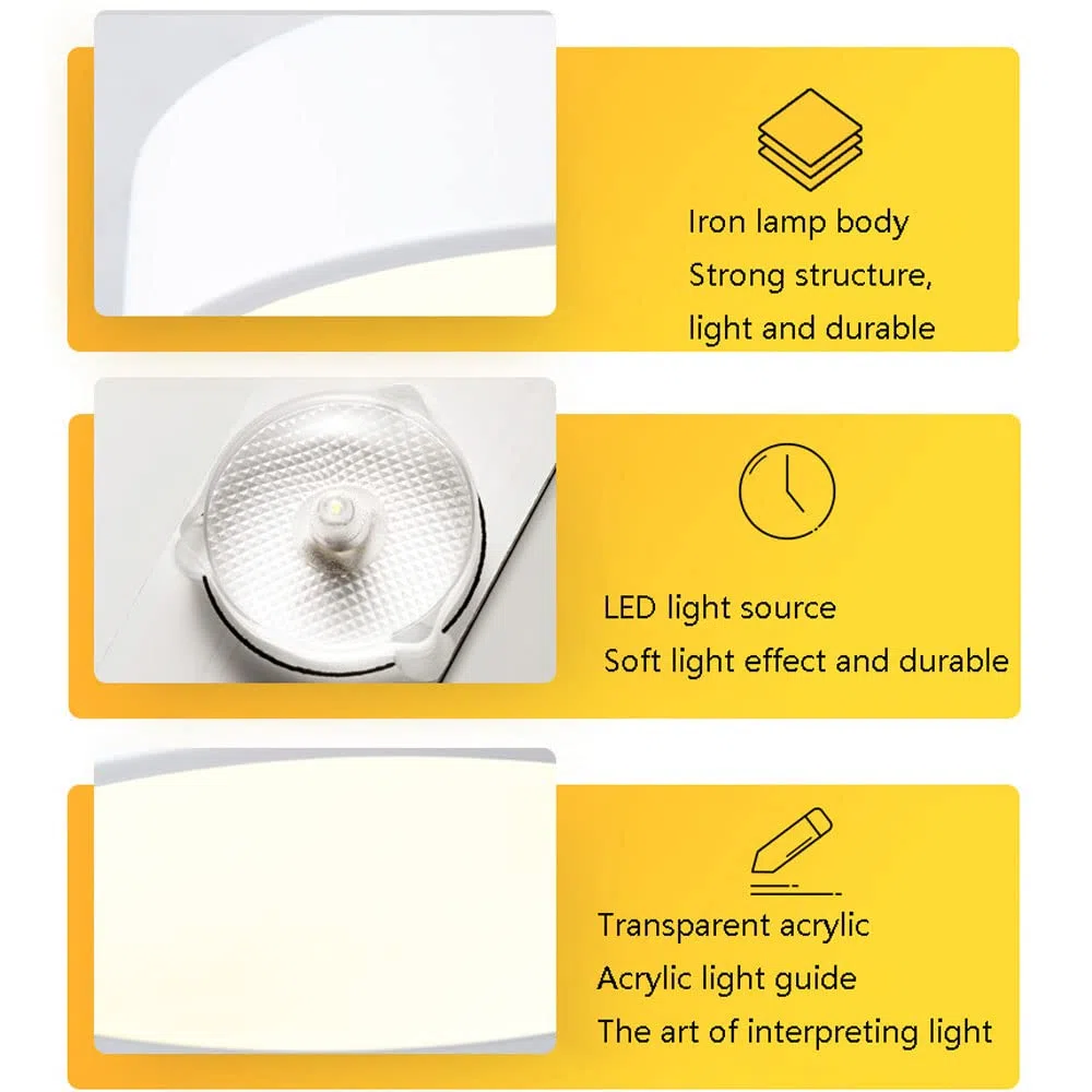 YRYRYW Zagłębiony sufit LED Nordic Minimalistyczne lampy sufitowe Trzykolorowe ściemnianie salonu okrągły panel Light akrylowa sufitowa energooszczędna ozdobna wyprawę dekoracyjna Household faucets