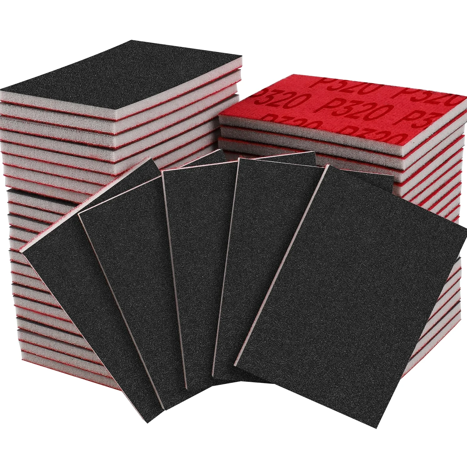 Gąbki szlifierskie, Piasek wypełniony pianką. Bloki gąbkowe 20 szt. 75 mm x 100, wiele ziaren, na mokro i sucho(75MMx100MM 320Grit)