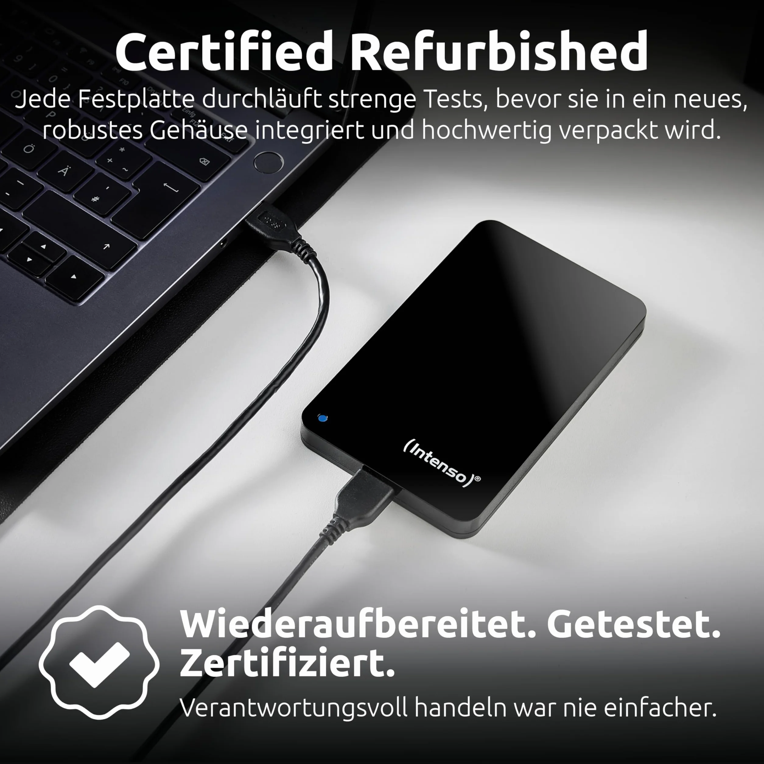 Intenso Przenośny dysk twardy 2,5" 1TB – zewnętrzny dysk twardy z Super Speed USB 3.2 Gen 1 x 1 – szybka pamięć masowa w kompaktowej konstrukcji, 5400 obr./min, pamięć podręczna 8 MB, Plug & Play