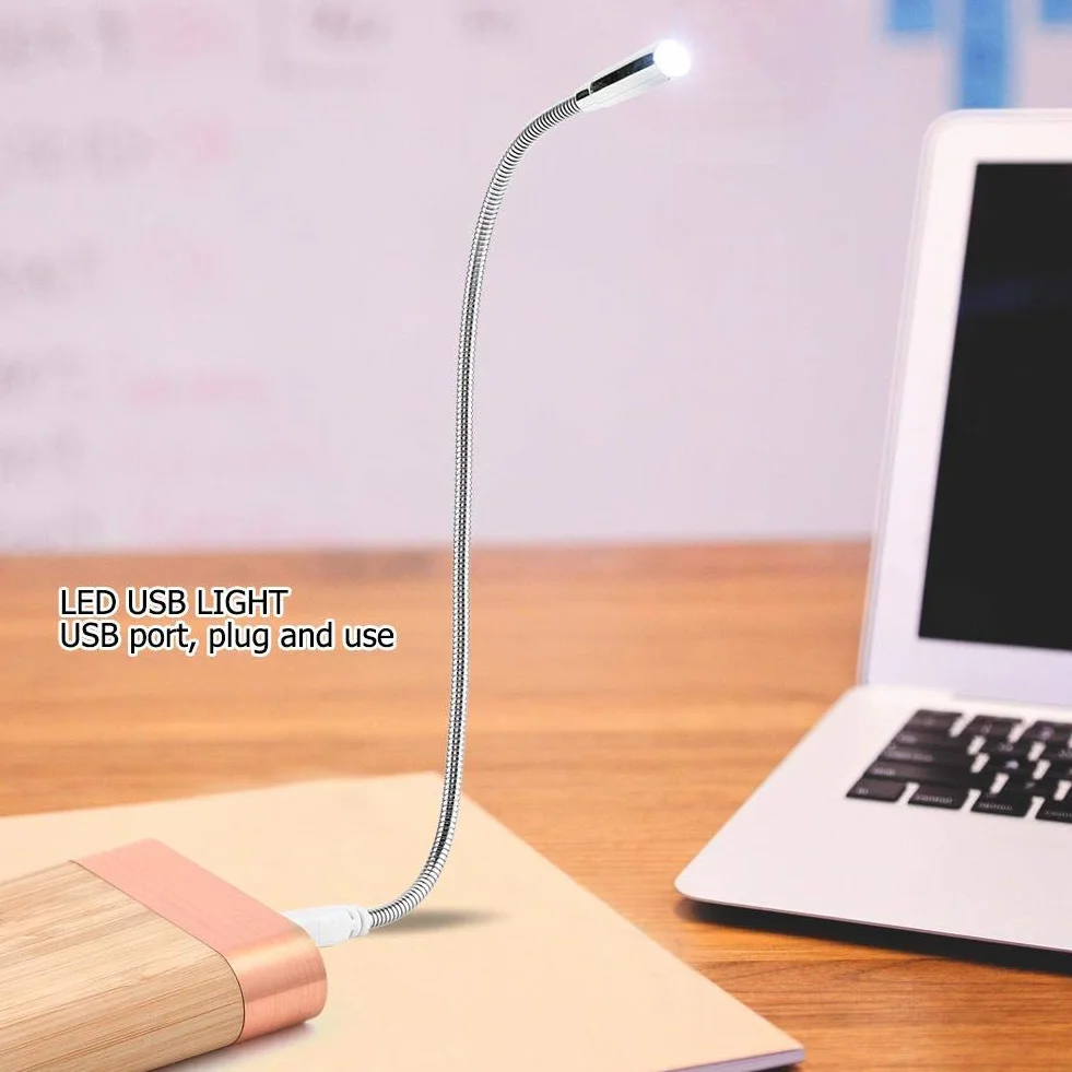 Lampka USB typu łabędzia szyja LED do czytania, elastyczna mini lampka nocna do komputera