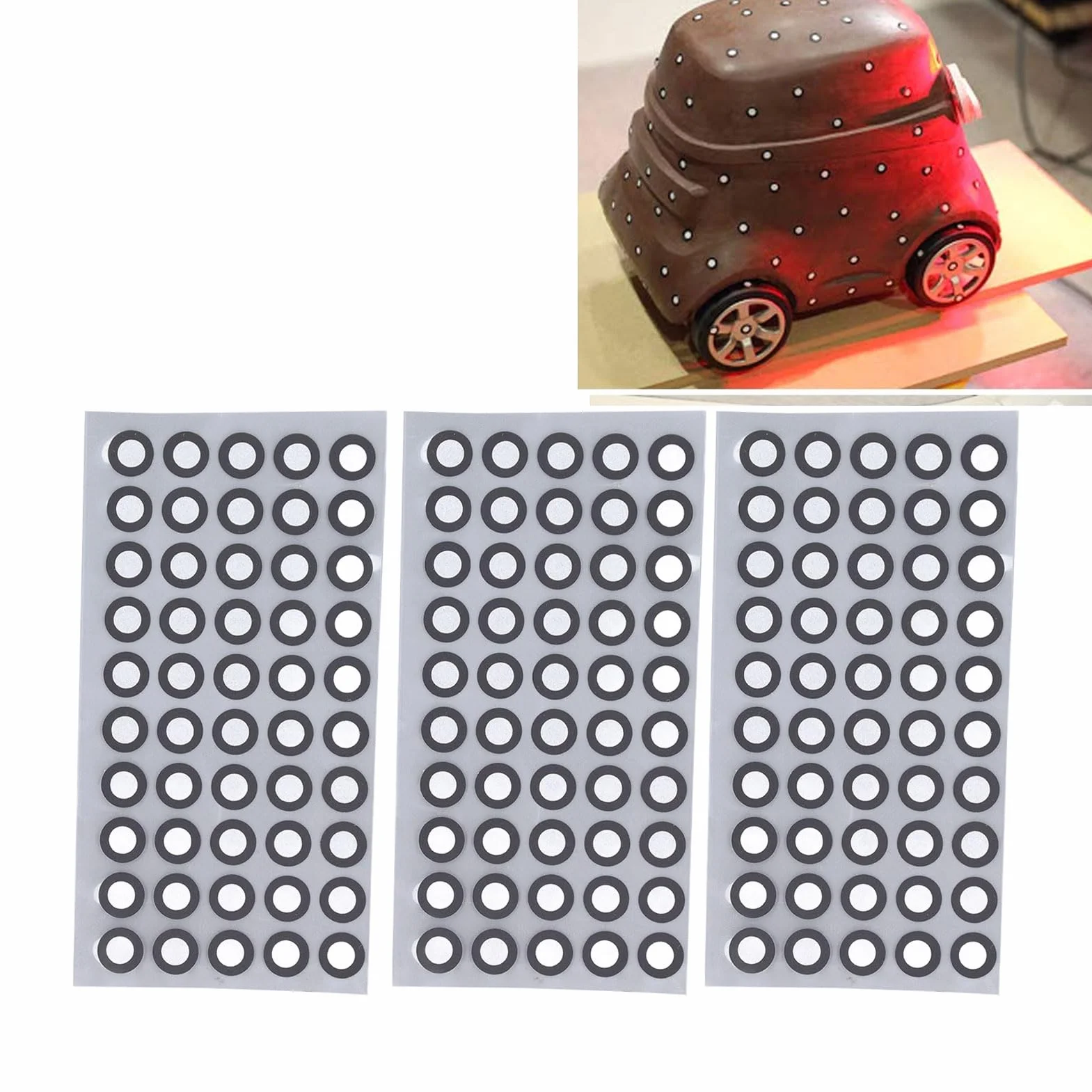 Znaczniki Odbicia Rozproszonego 3D 6,0 mm Czarny Marker do Skanowania 5 Arkuszy