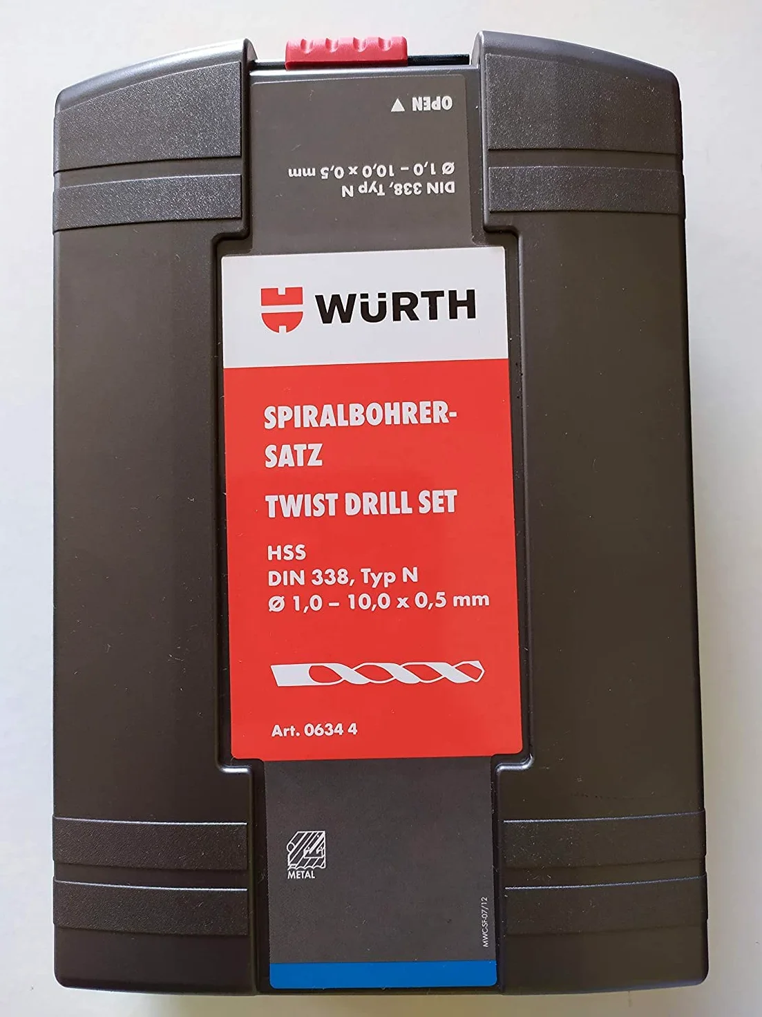 Würth Zestaw wierteł spiralnych 19-częściowy HSS DIN typ N 338 asortyment Box Twist Drill Set 0634 4