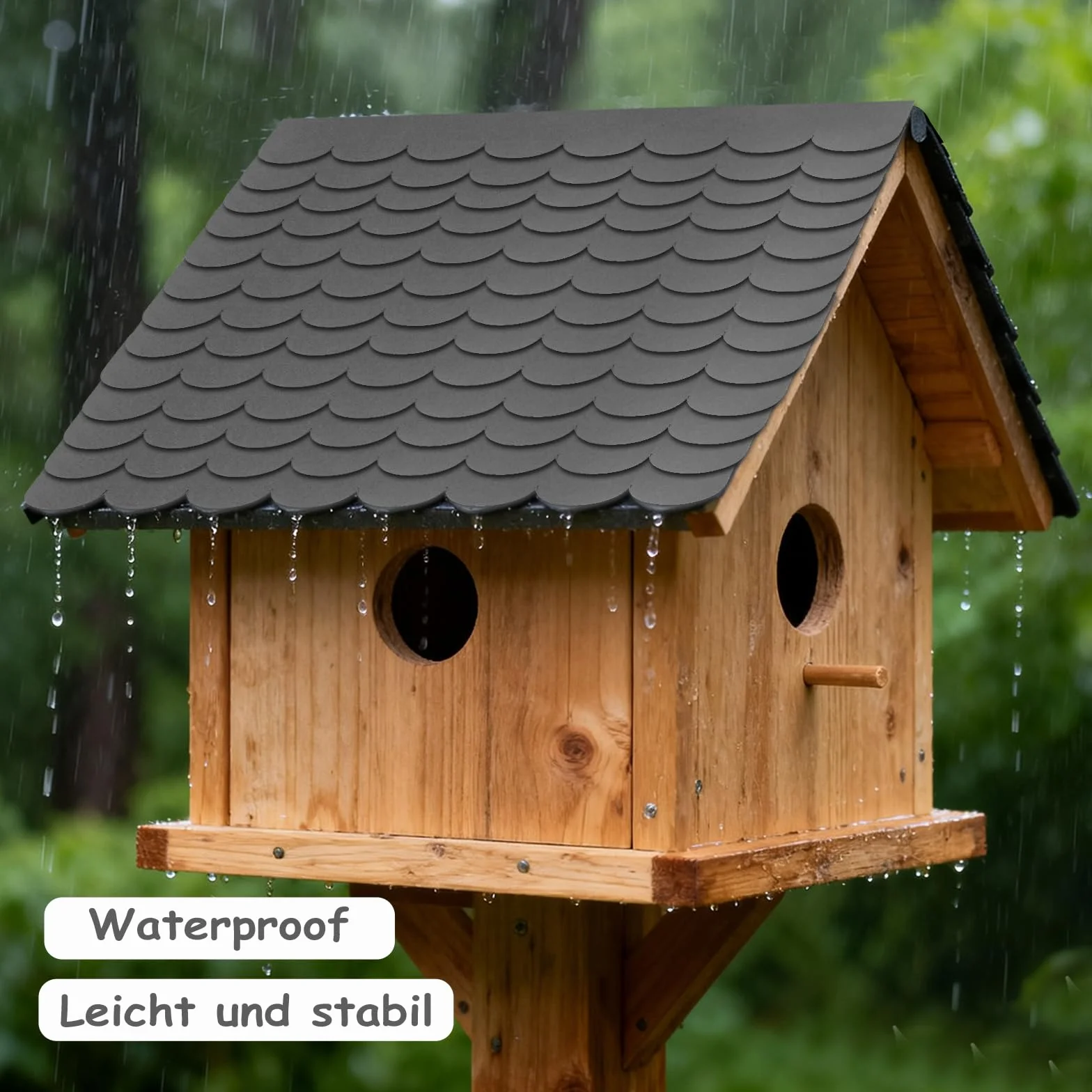 21 Szt. Samoprzylepna Papa Dachowa, 295 x 50 mm Gonty Na Budkę Dla Ptaków I Budkę Lęgową, Szary Materiał Z Recyklingu, Wodoodporna Odporna Na Warunki Atmosferyczne Docinana Do Królikarni I Hot