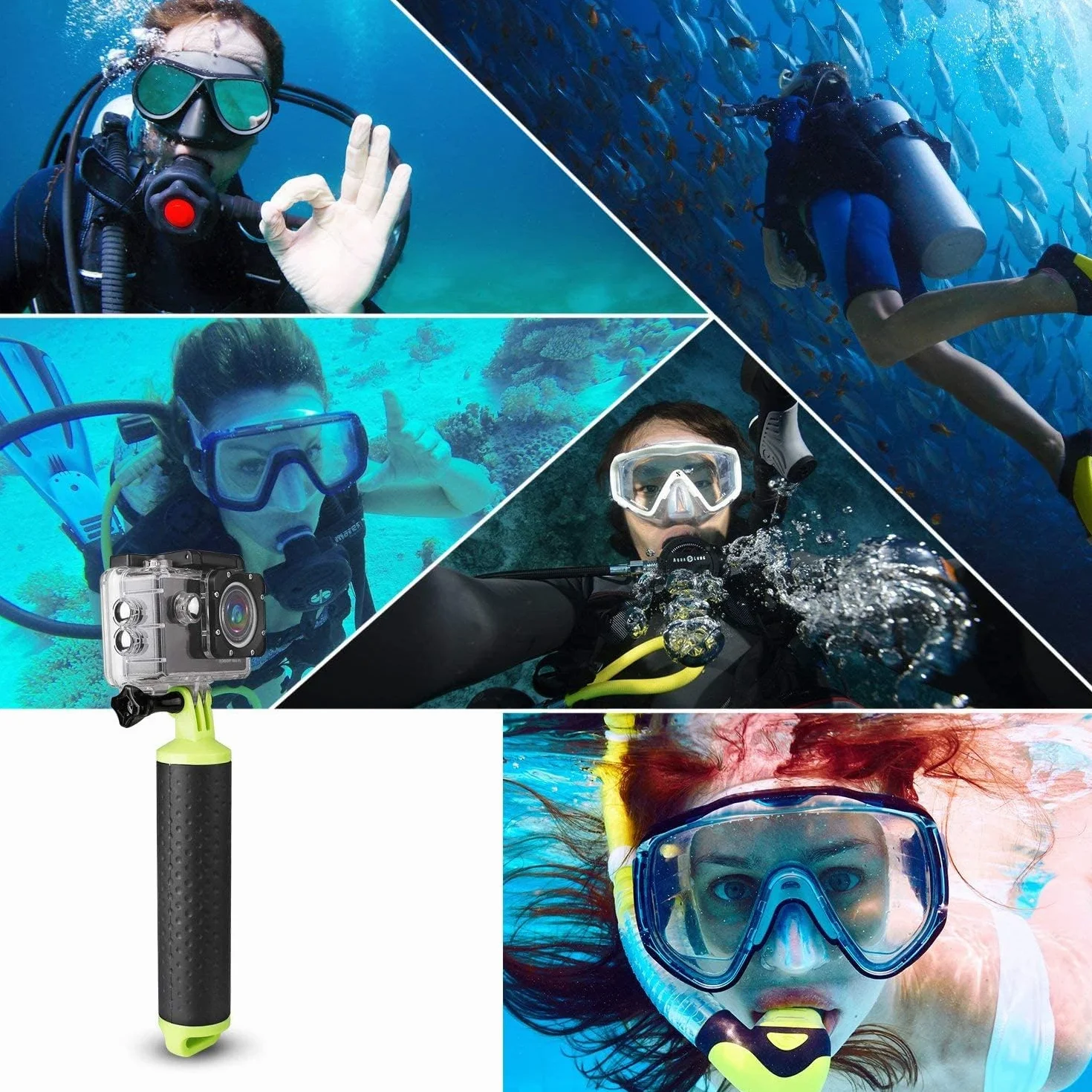 WOLFANG Action Camera -floating handle na rękę monopod ręczny floating selfie stick do kamery sportowej