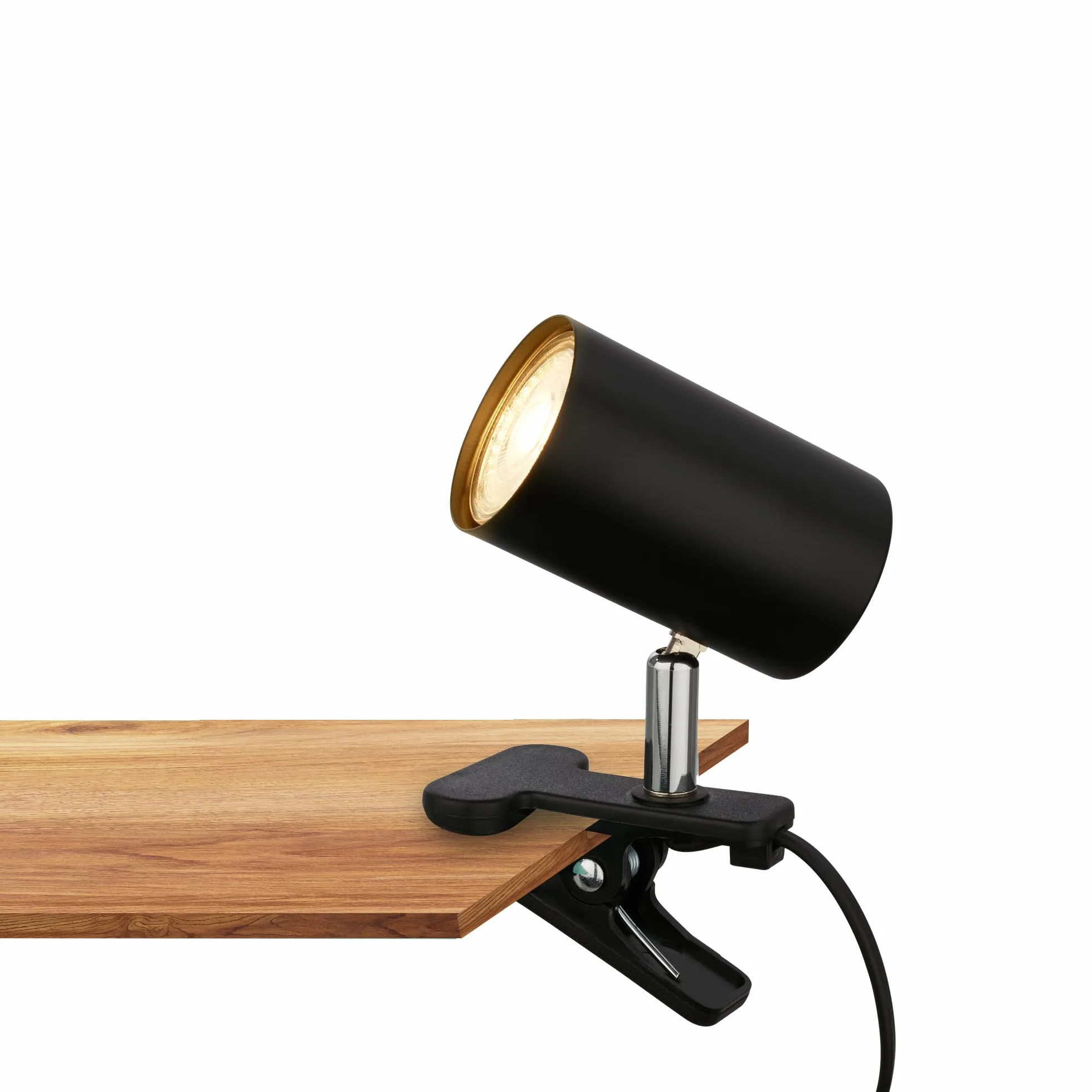 BRILONER - Lampa biurkowa LED z przełącznikiem kablowym, obrotowa, lampka do czytania, zaciskowa, biurowa, dziecięca, przy łóżku, 16,5x6,5x12 cm, czarna – kompaktowa i praktyczna