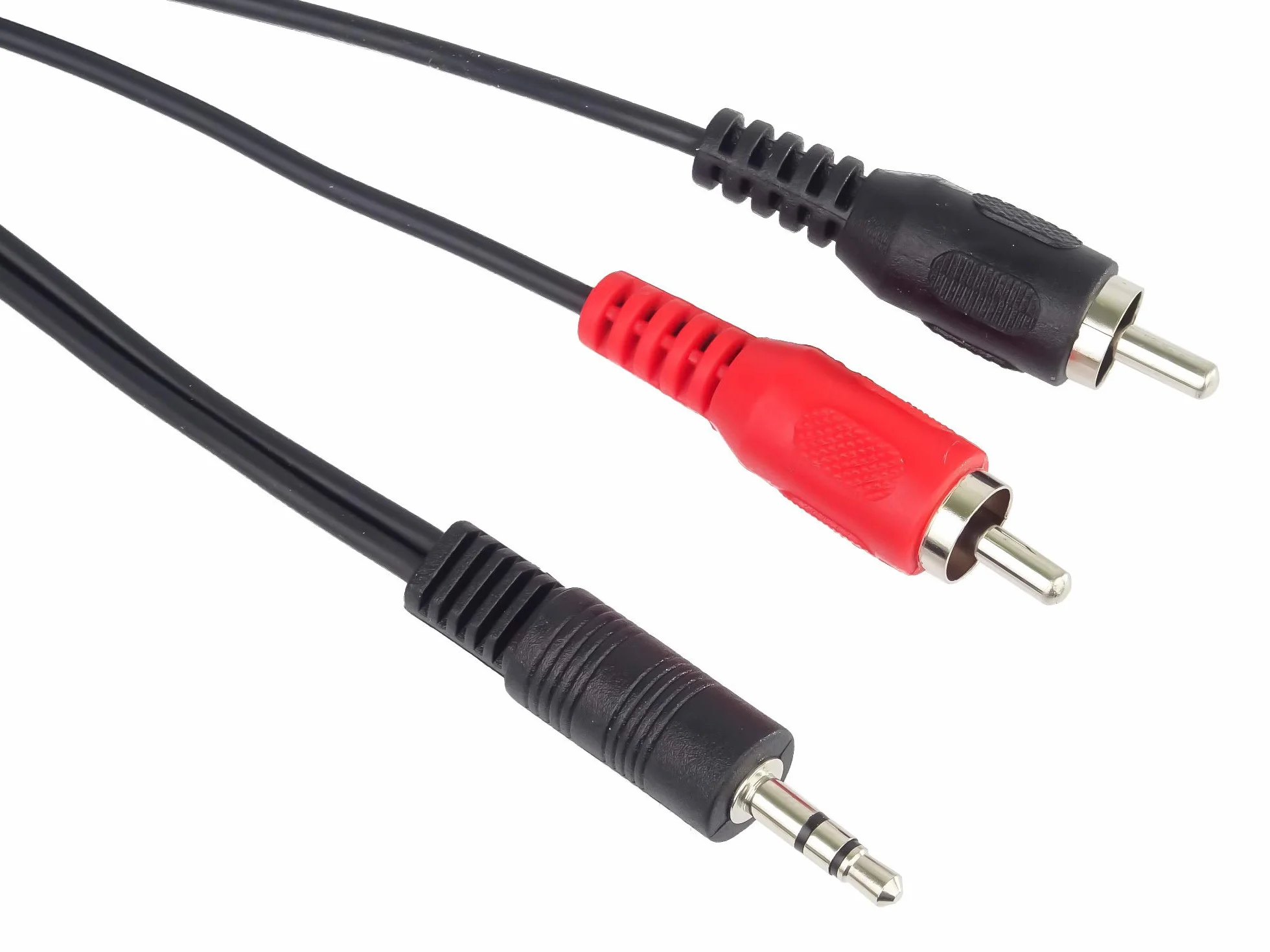 PremiumCord Kabel Jack Na RCA Y 2m, Wtyk 3,5mm Na 2x RCA, Dźwięk Stereo, Czarny