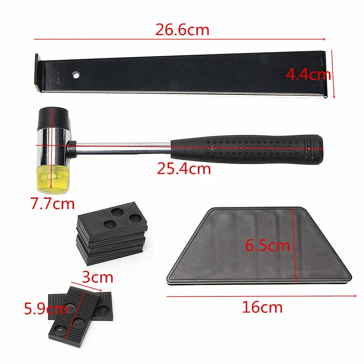 RanDal Zestaw narzędzi do układania podłóg laminowanych do drewna zestaw okuć podłogowych z 20-częściowym zestawem narzędzi Spacer Flooring Tool Set