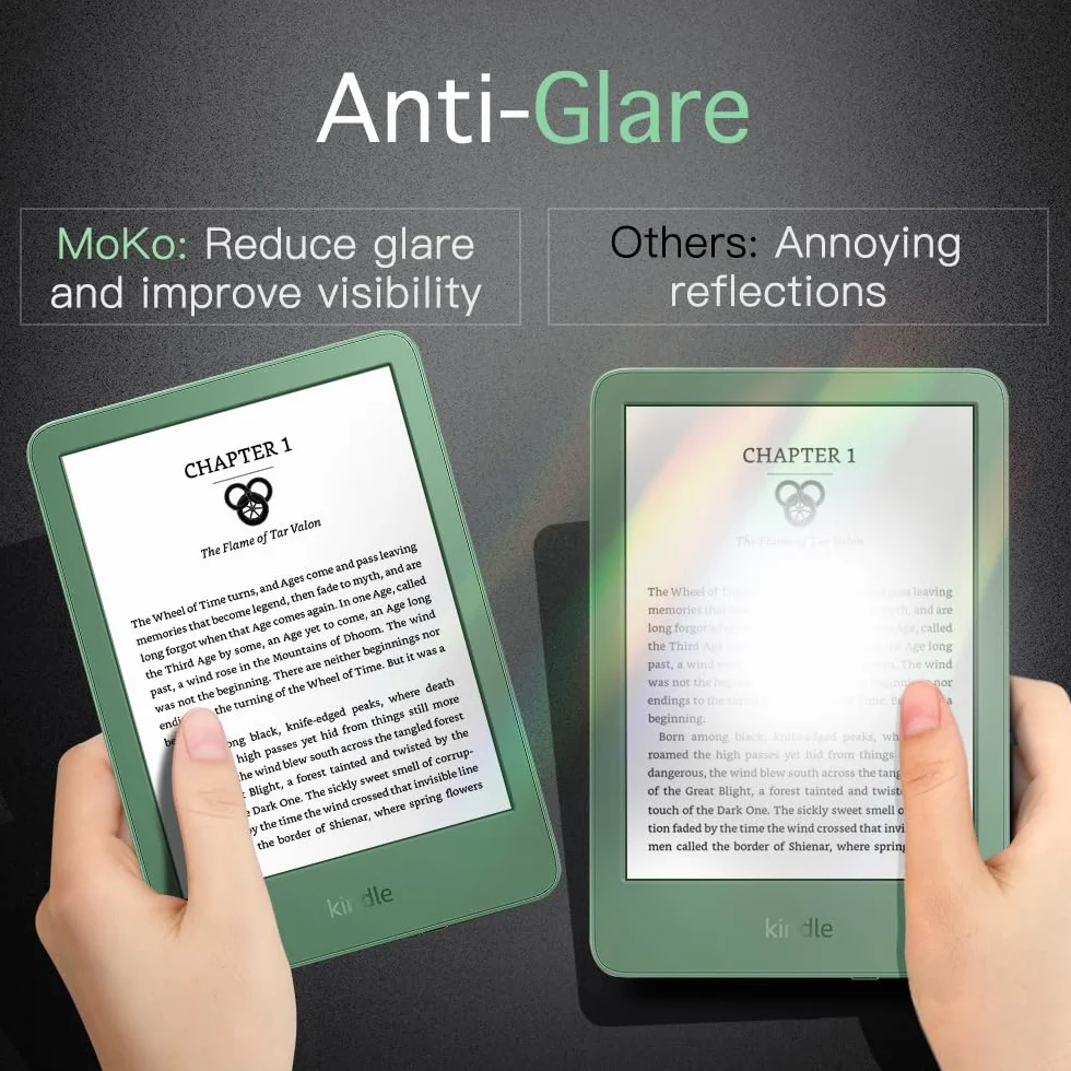 MoKo 3-Pack Anti-Glare Screen Protector for 6" All-New Kindle 11th Generation 2024/2022, Matte PET Full Coverage