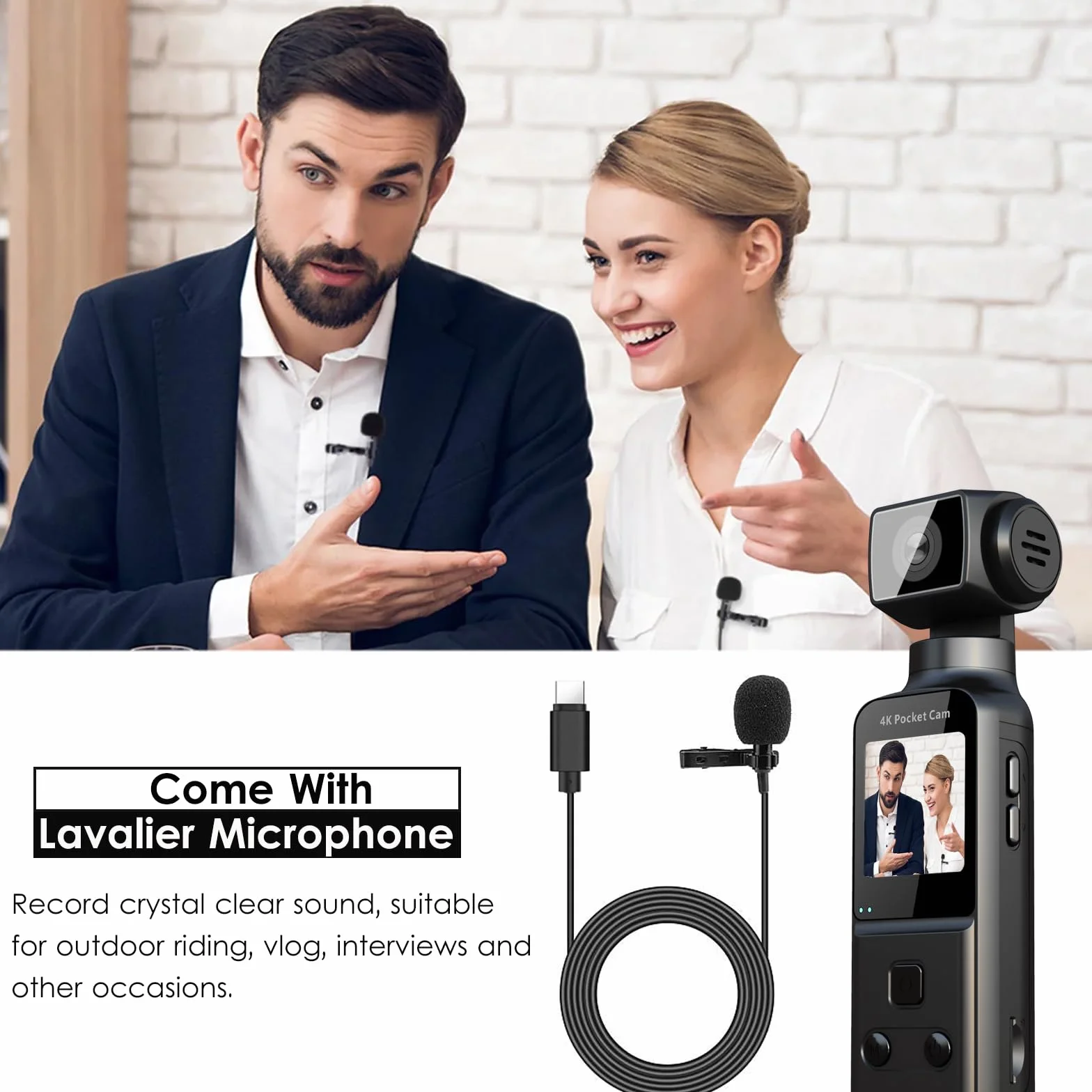 Kamera do ciała 4K obiektyw obracany 270° zewnętrzny mikrofon karta 64 GB sportowa