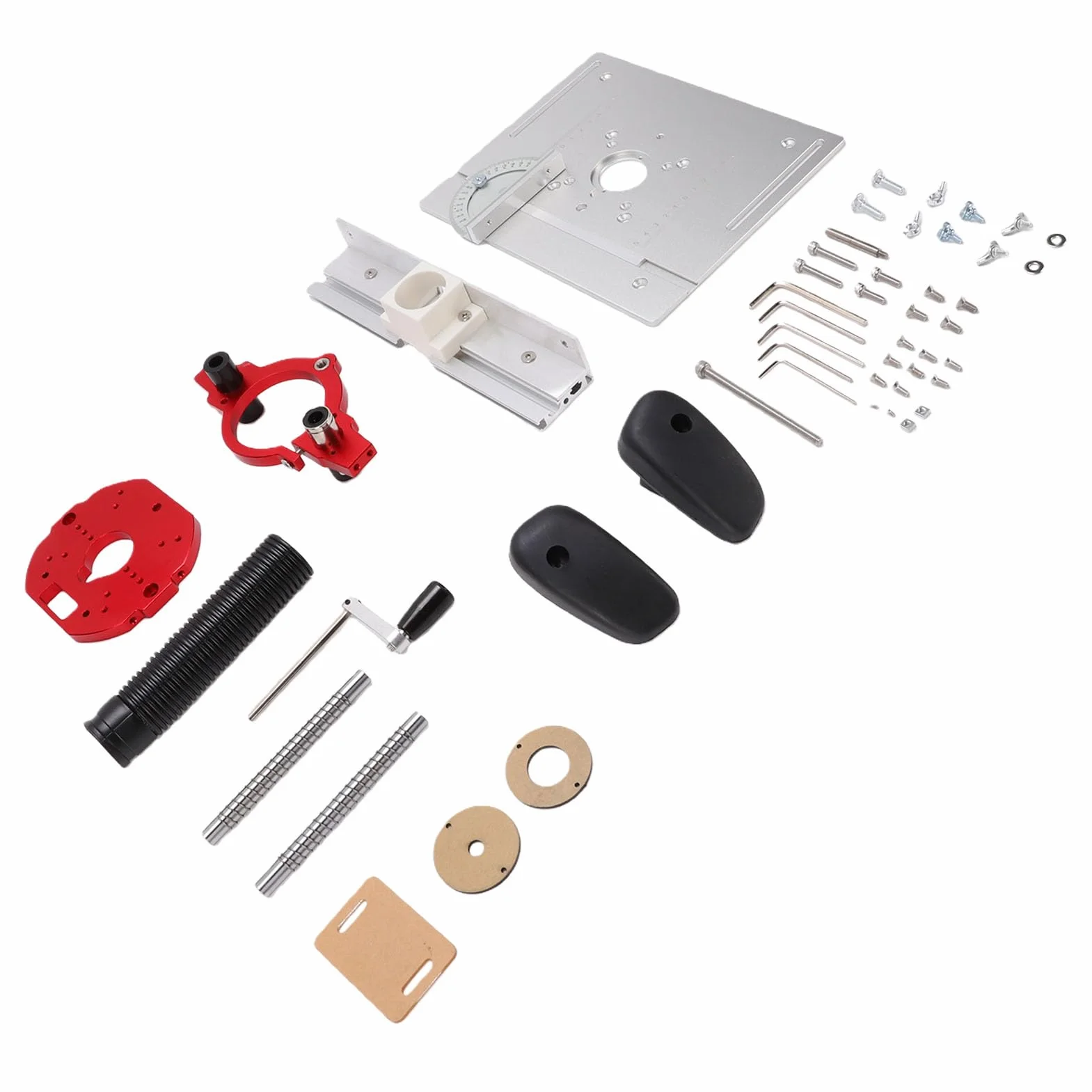 Fockety Podnośnik Routera, Regulowany Skok 40 Mm Podnośnik Stołowy Routera ze Stopu Aluminium, Wytrzymały z rączką Podstawa Mocująca do Obróbki Drewna Przycinanie Wiercenie Rowków