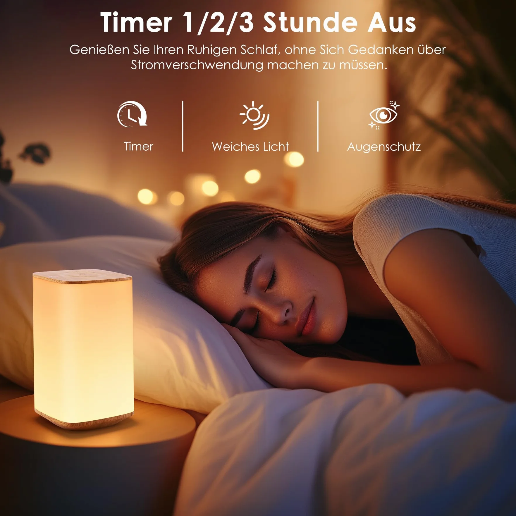 Bonsery Lampka nocna dotykowa, ściemniana, z 3 temperaturami barwowymi i 256 kolorami, 3000 mAh, akumulatorowa, lampa stołowa ładowana z pilotem zdalnego sterowania, lampka nocna dla niemowląt, z