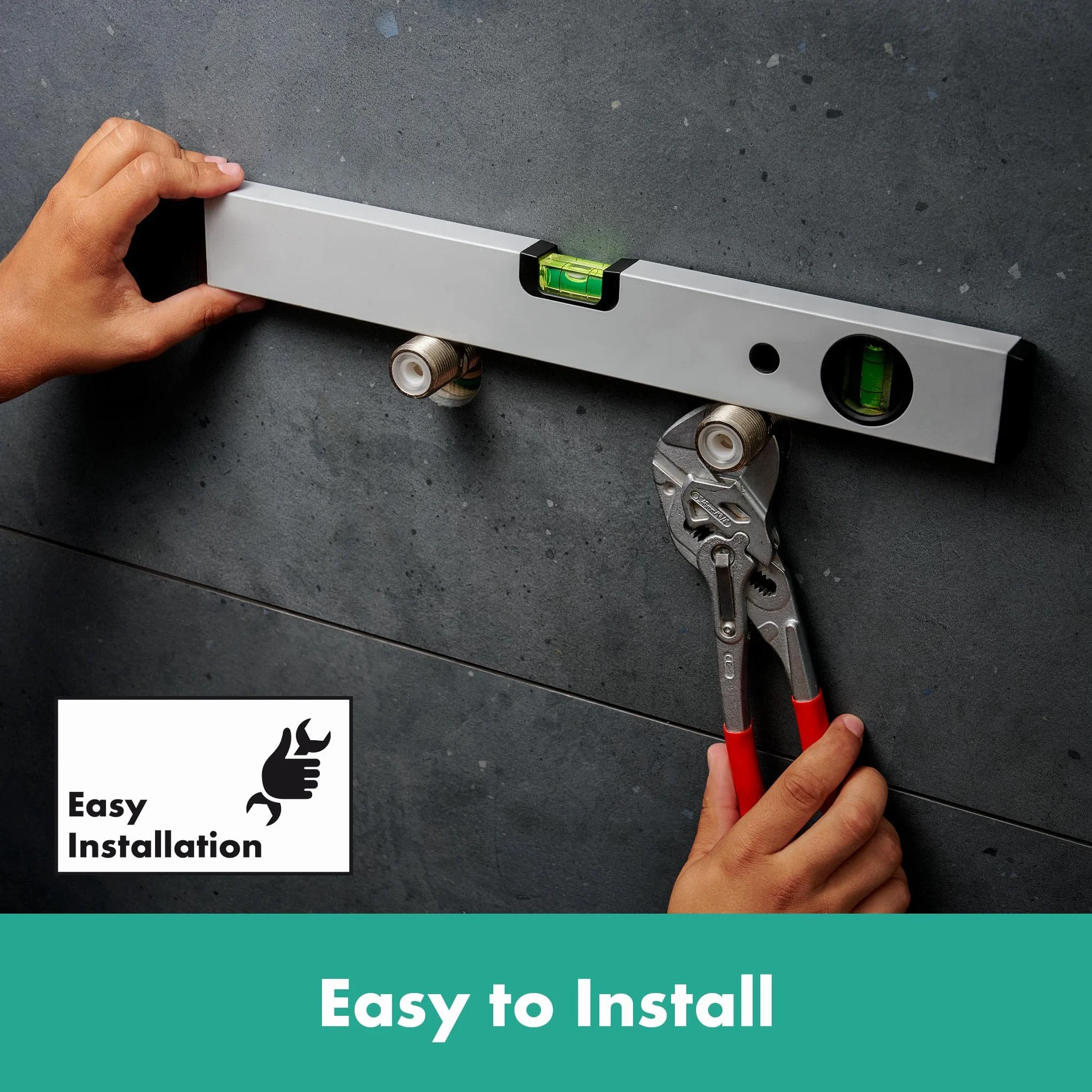 hansgrohe Ecostat Element - bateria termostatyczna prysznicowa natynkowy z EcoStop+, armatura prysznicowa z zabezpieczeniem przy 40 °C, thermostat, kran do 1 odbiornika, chrom, 13346000