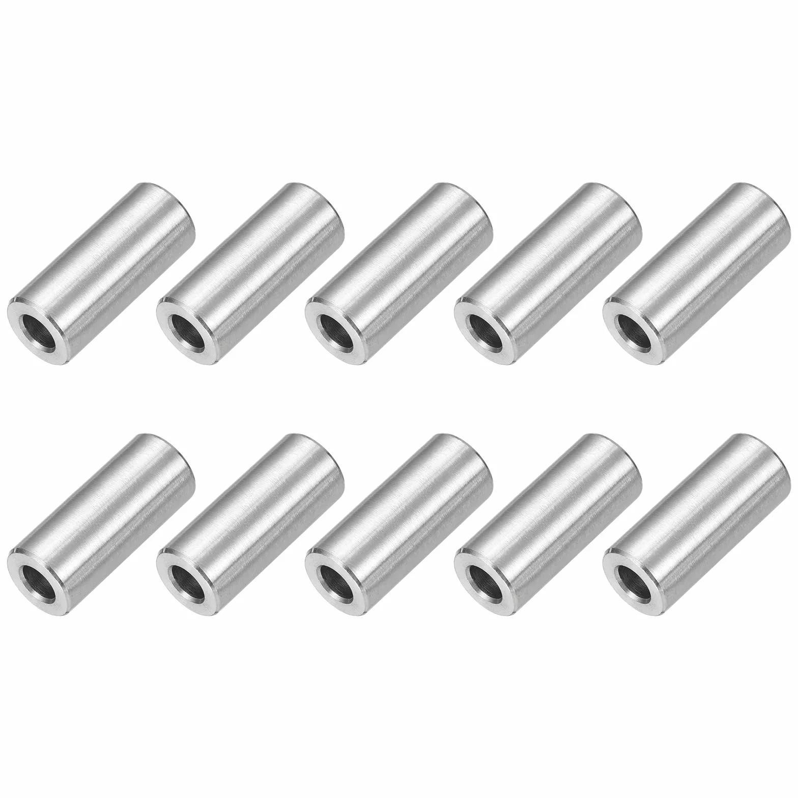 QUARKZMAN 10 sztuk dystansowe ze stali nierdzewnej, 6 mm ID x 12 mm OD x 25 mm L niegwintowany mosiężny separator śrubowy okrągły szczelina do śrub nakrętek 1/4" lub M6