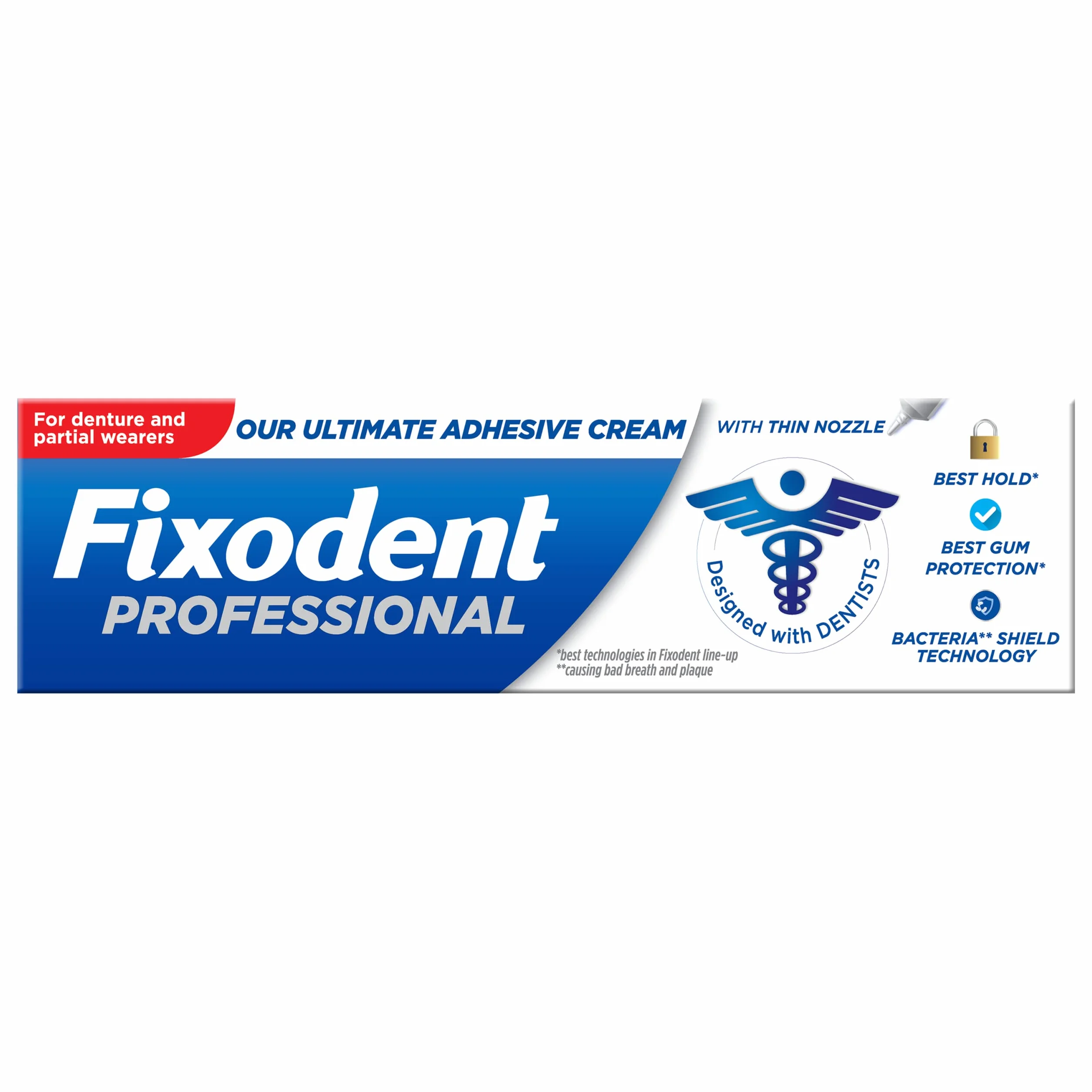 Fixodent Profesjonalny krem do protez, 40 ml, najlepszy chwyt i działanie antybakteryjne, precyzyjne nakładanie z super cienką dyszą, miętowy