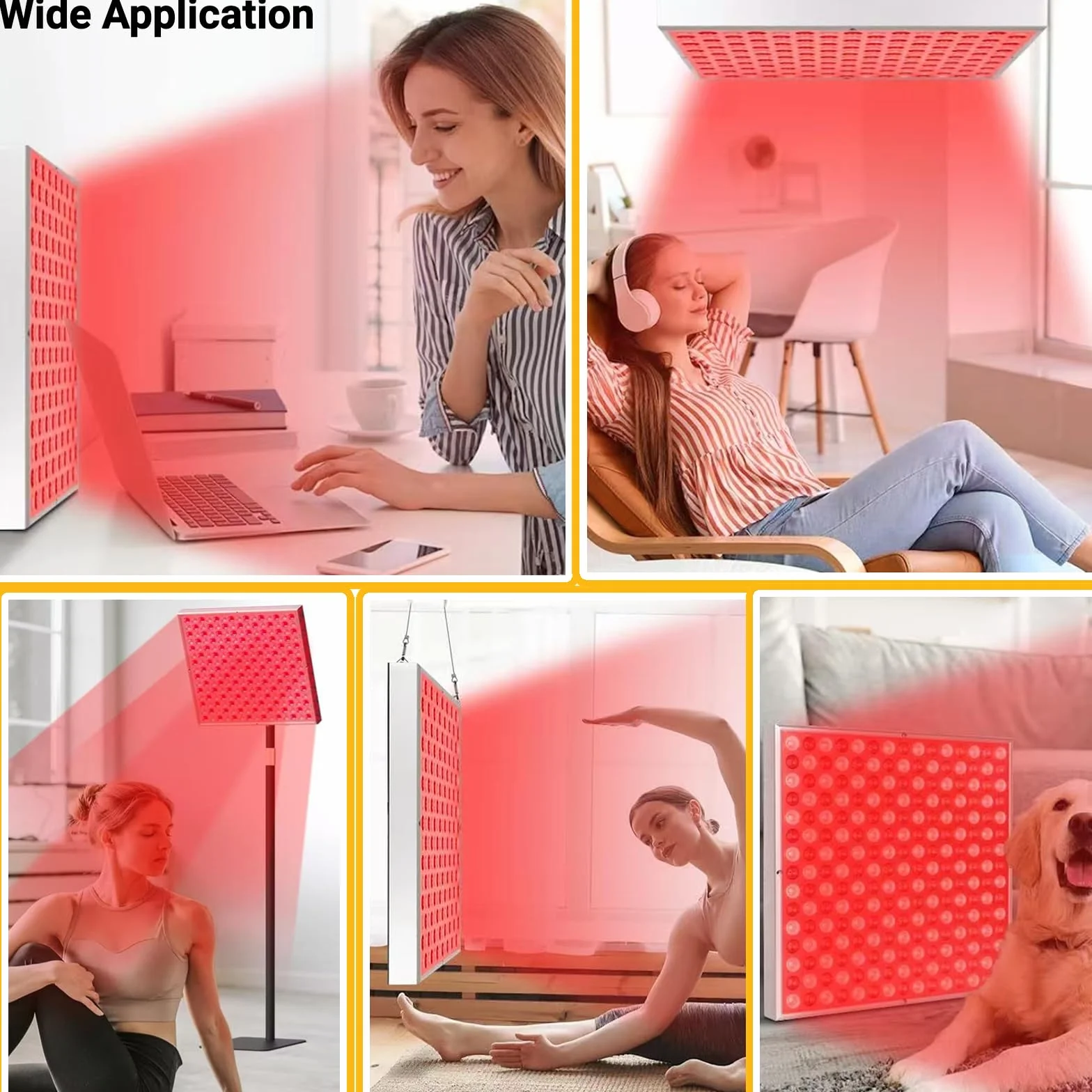 225 LED Lampa panelowa do terapii światłem czerwonym, 660nm i 850nm Urządzenie do terapii światłem czerwonym bliskiej podczerwieni do całego ciała,twarzy,szyi,pleców,ramion,talii,kolan,łagodzenie bólu