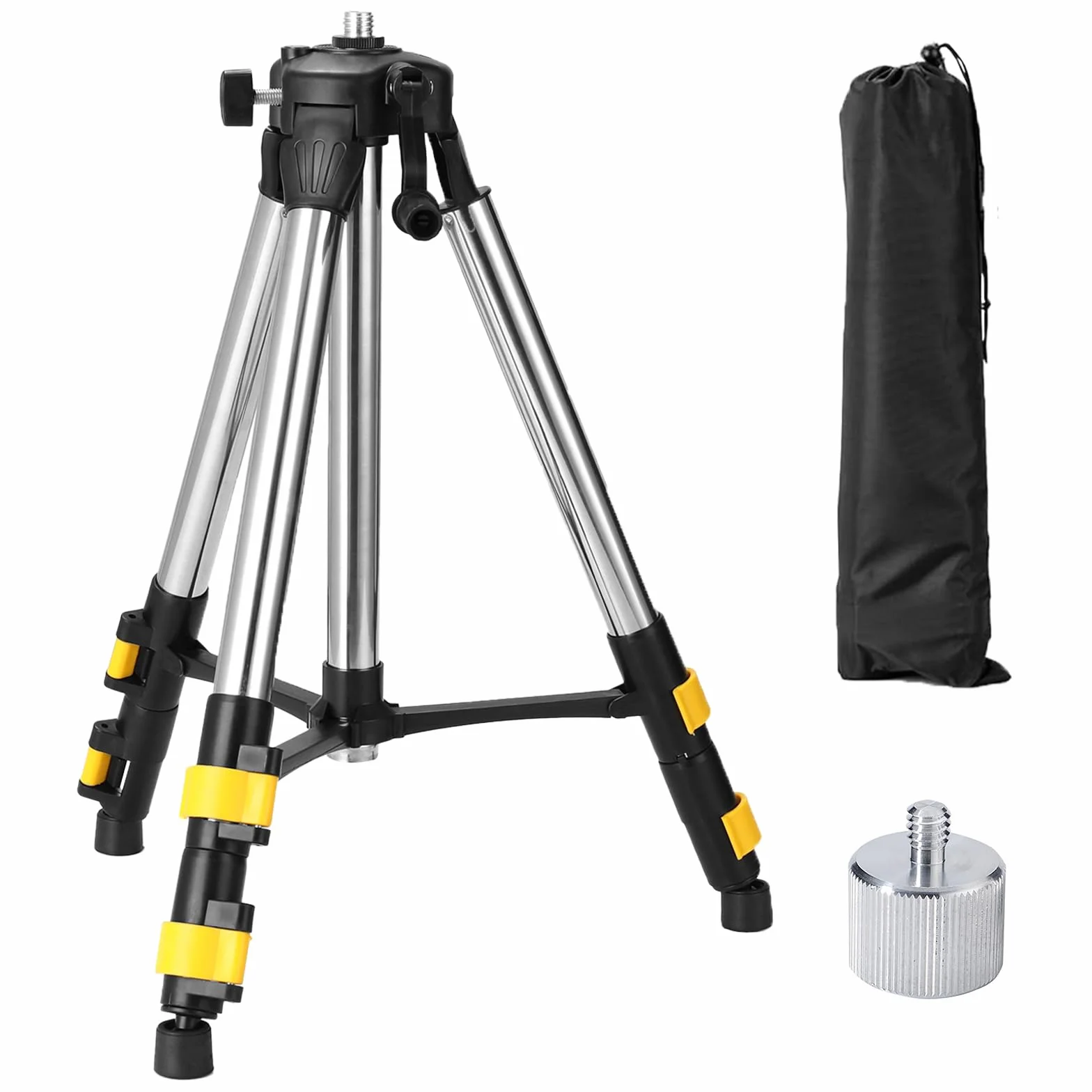 Profesjonalny statyw laserowy, 50-120 cm, regulowana wysokość, gwint zewnętrzny 5/8"-11 i adapter gwintowany 1/4"-20, z etui na statyw laserowy