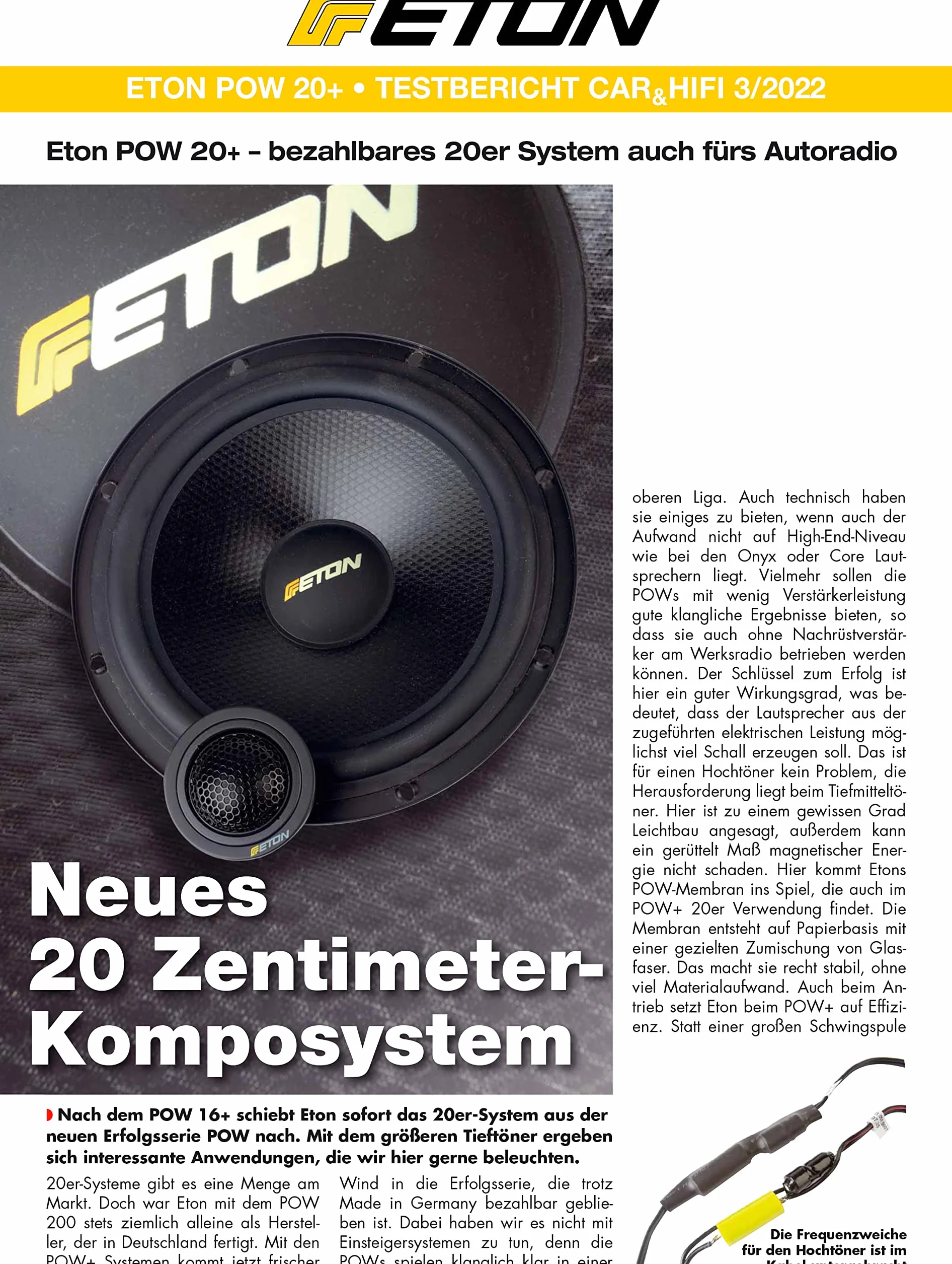 Eton POW20+ 20 cm 2-kierunkowy system głośników ET-POW20P