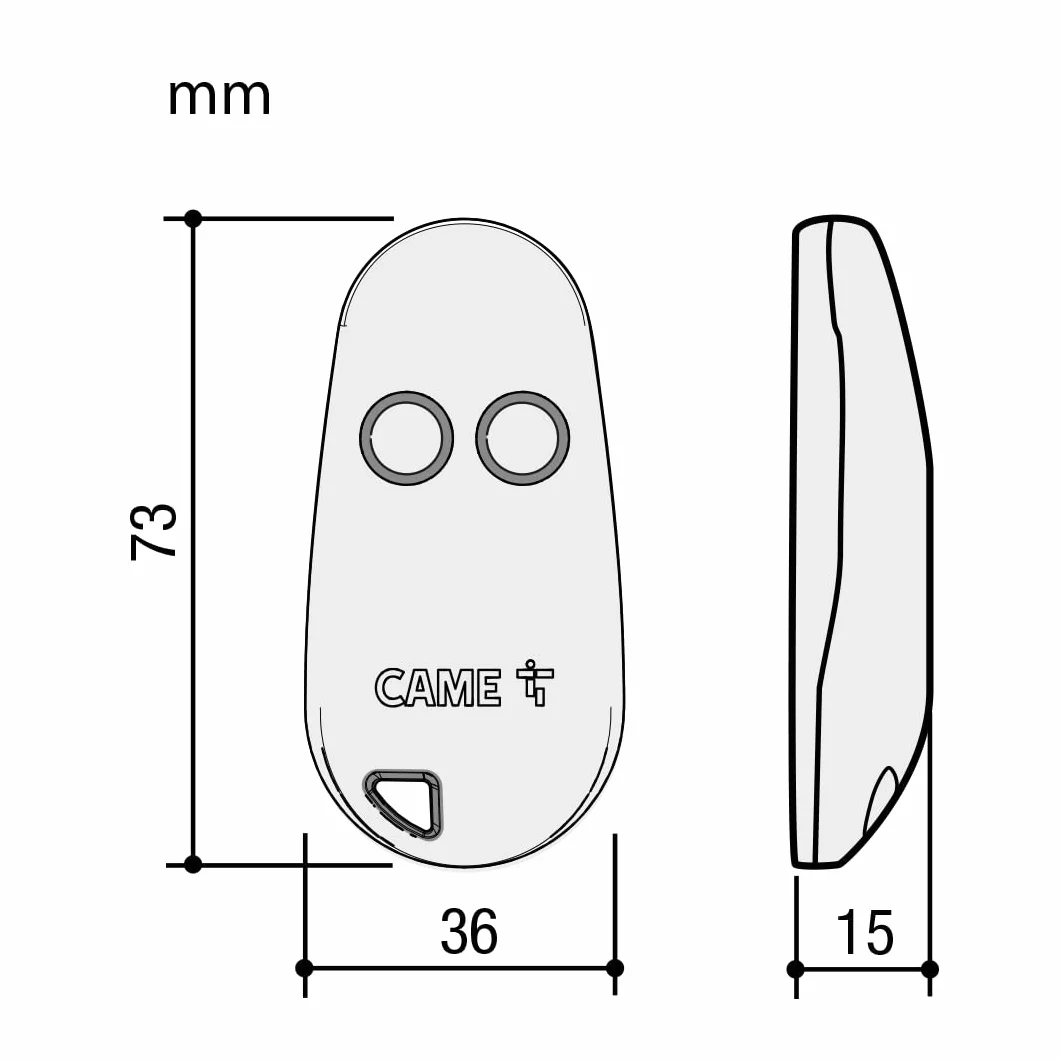Telecomando Cancello Dwukanałowy Codice Fisso 433 MHz Came TOP42FGN 806TS-0300