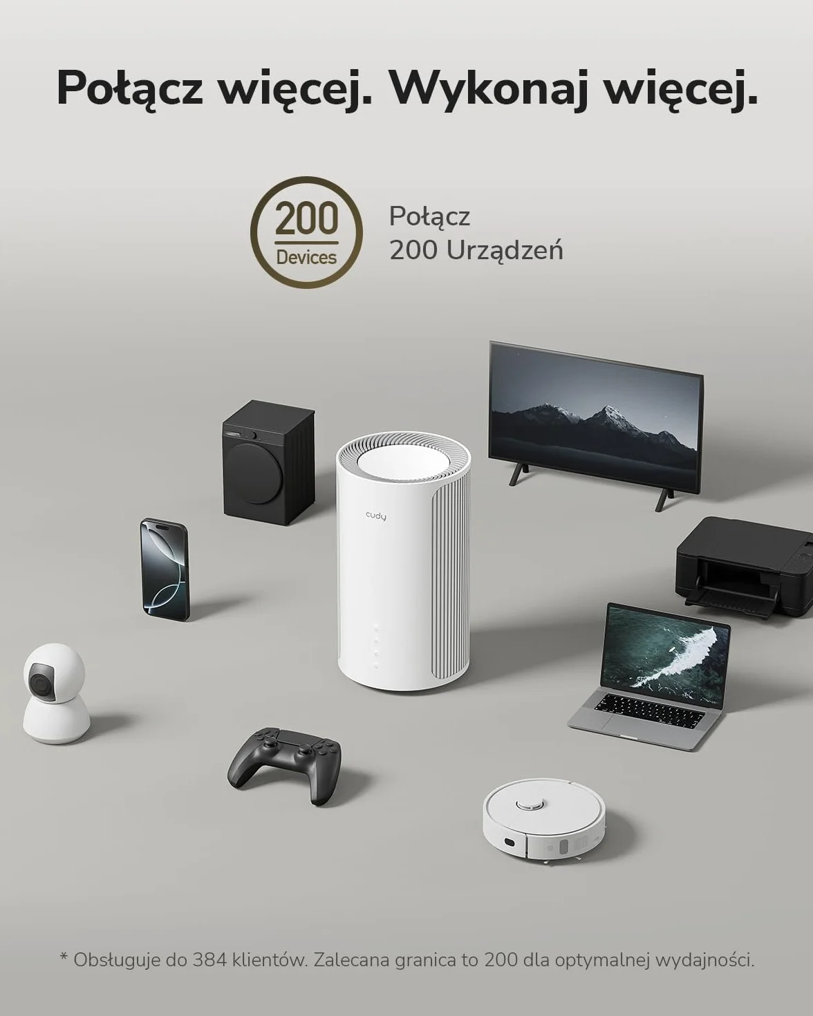 Cudy Tri-Band WiFi 7 BE11000 Whole Home Mesh System, 6-Stream 10 Gb/s, 4 porty 2,5G, MU-MIMO, Multi-VPN, Cudy APP, inteligentne anteny wewnętrzne, M11000 2-pak